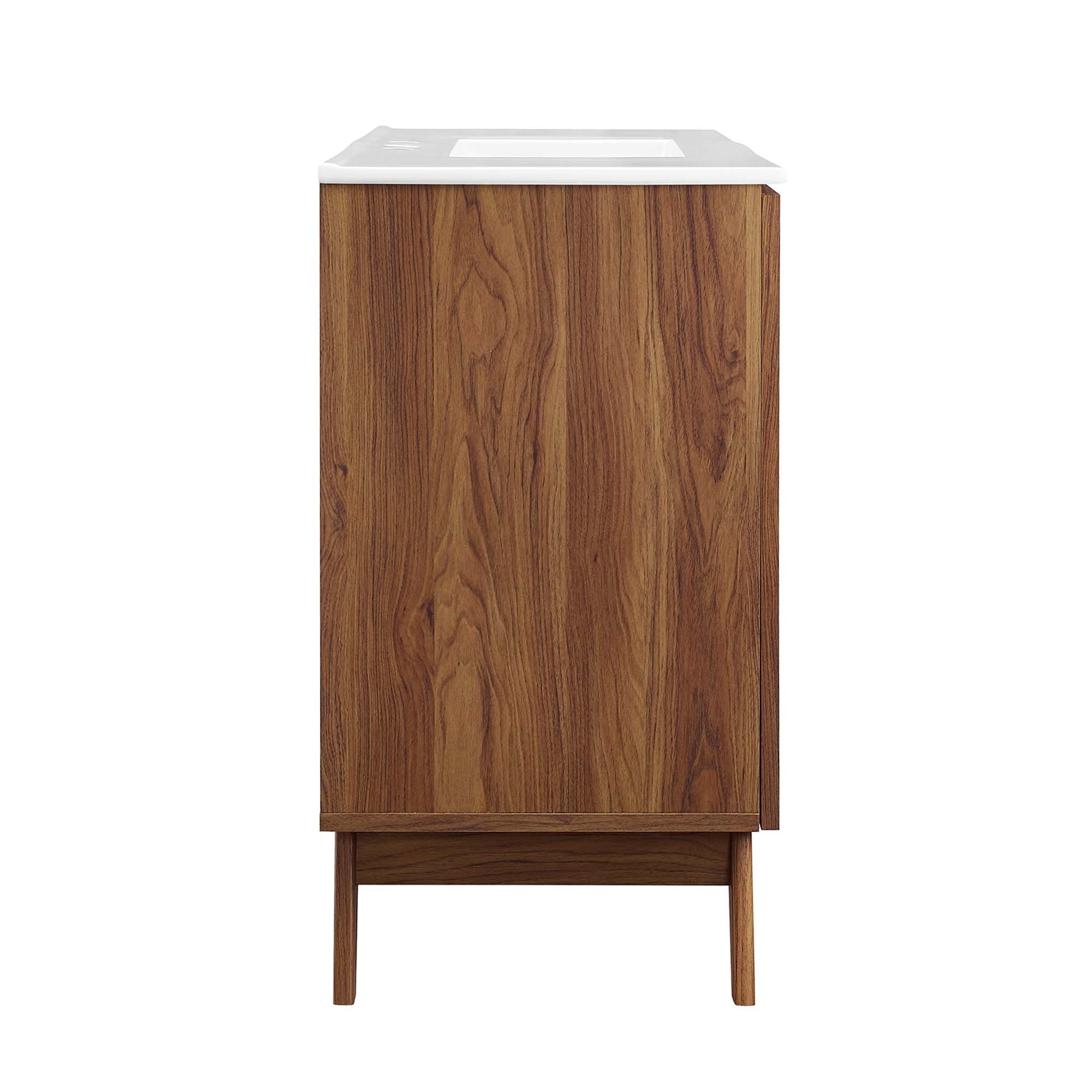 Soma 48" Single Sink Bathroom Vanity, Walnut White