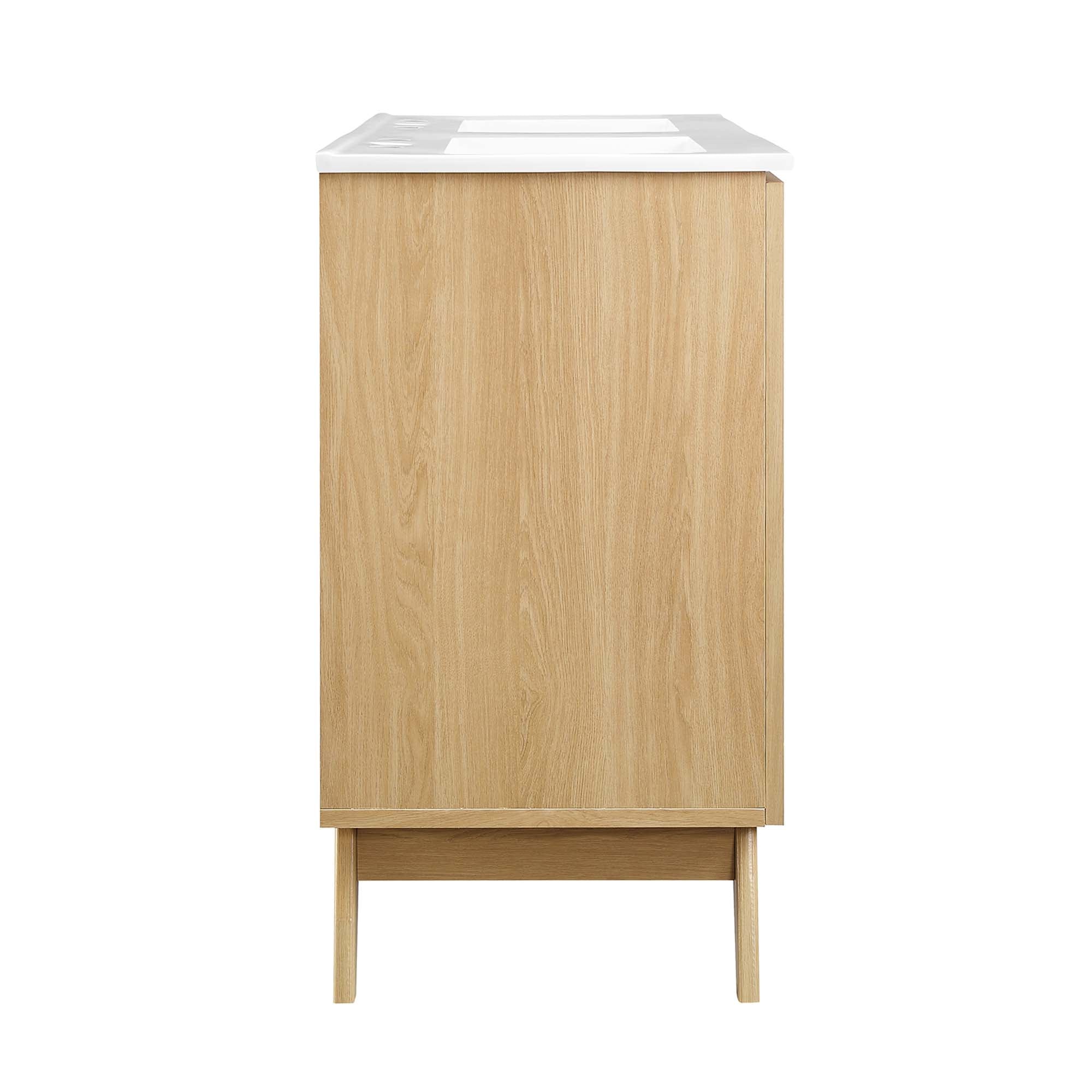 Soma 48" Double Sink Bathroom Vanity, Oak White