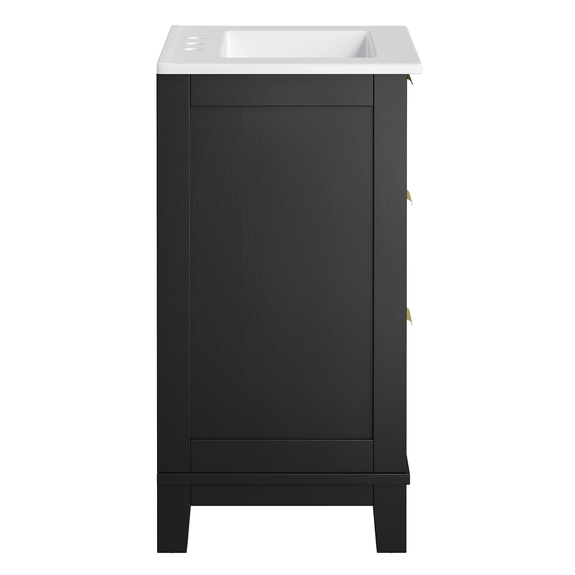 Dixie 24" Solid Wood Bathroom Vanity, Black White