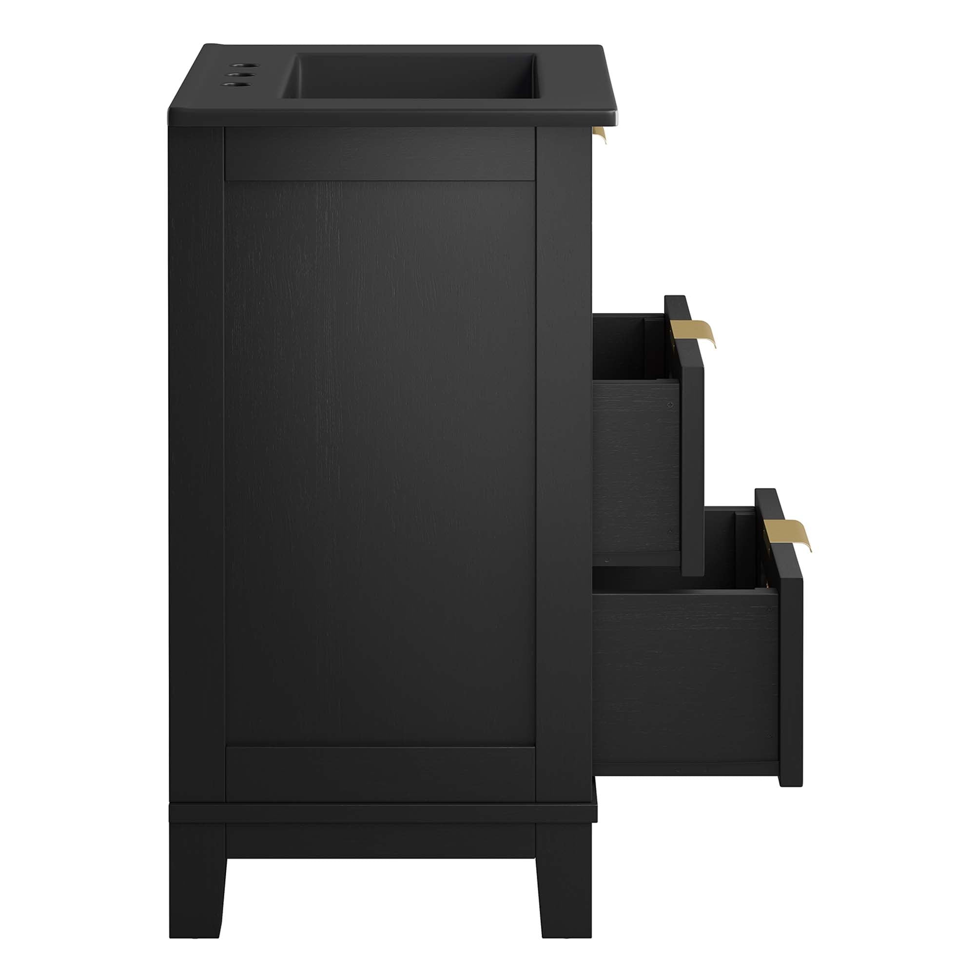 Dixie 24" Solid Wood Bathroom Vanity Cabinet, Black Black