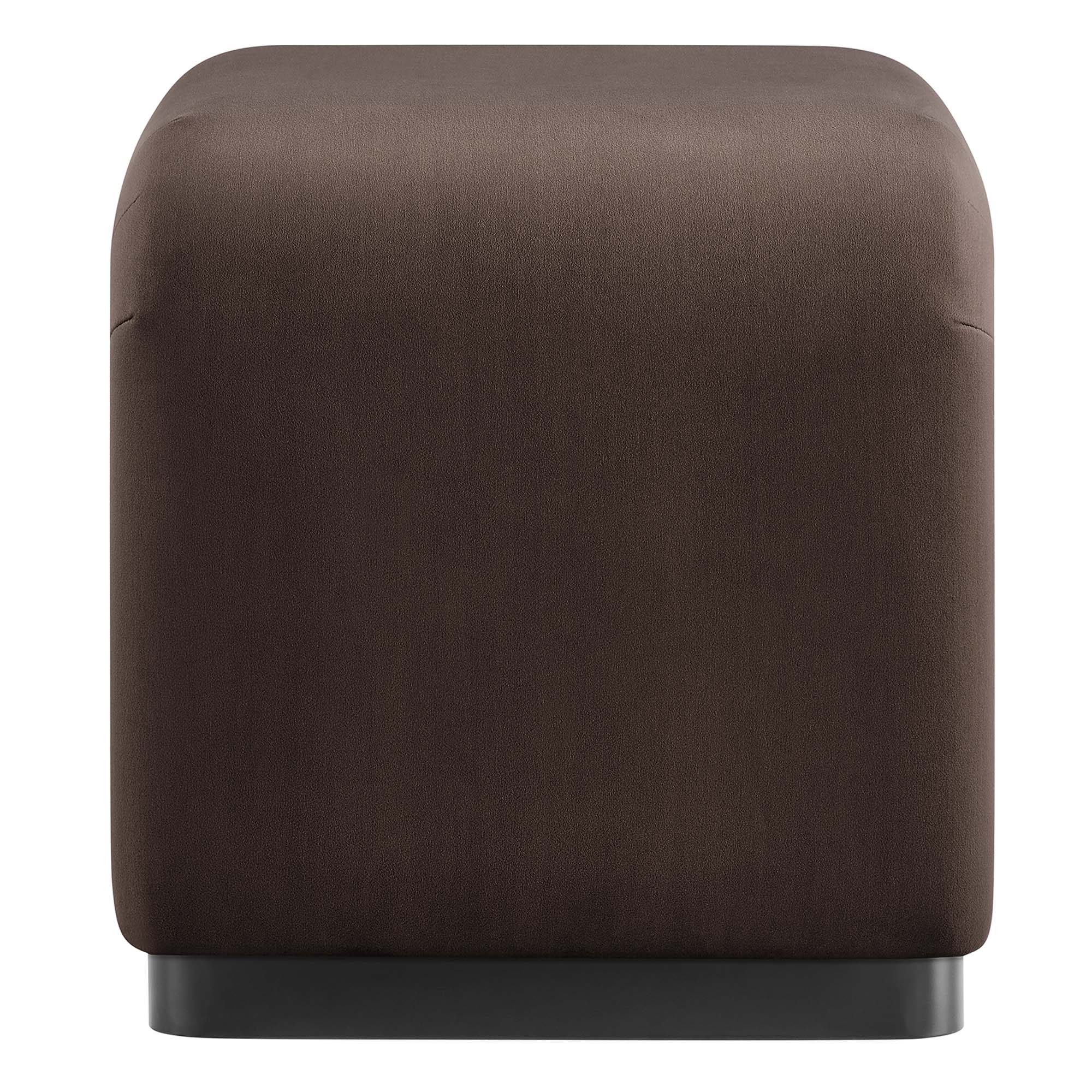 Koda Performance Velvet Waterfall Stool, Black Chocolate Brown