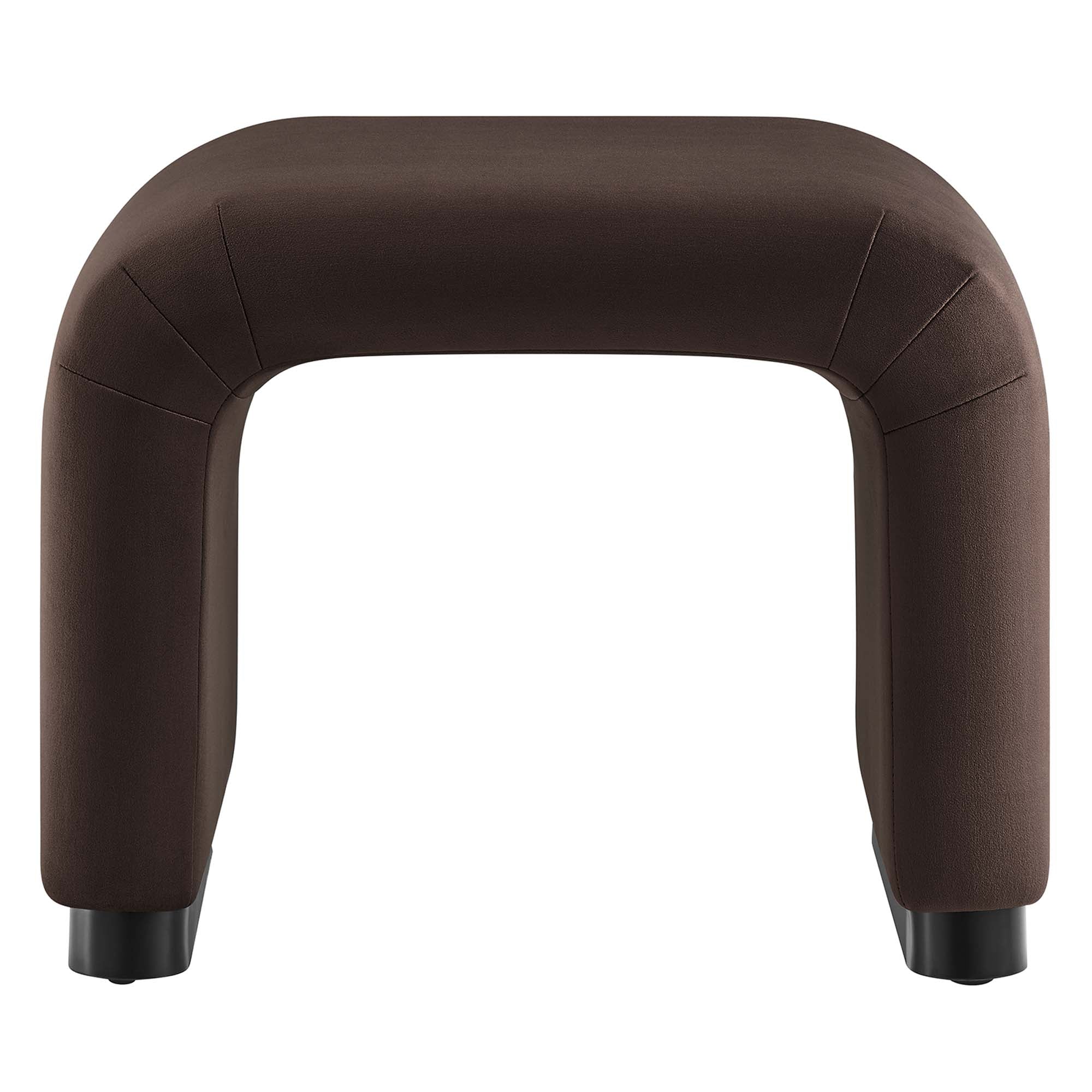 Koda Performance Velvet Waterfall Stool, Black Chocolate Brown