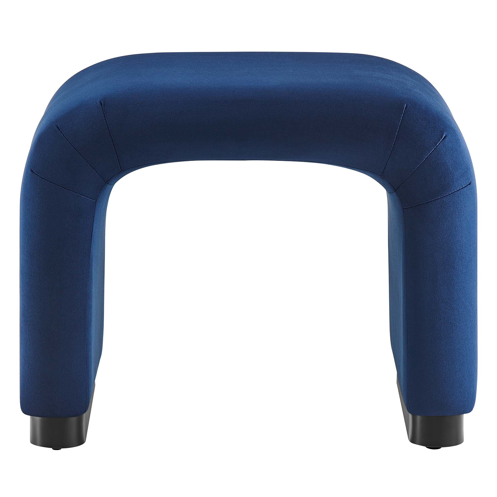 Koda Performance Velvet Waterfall Stool, Black Midnight Blue