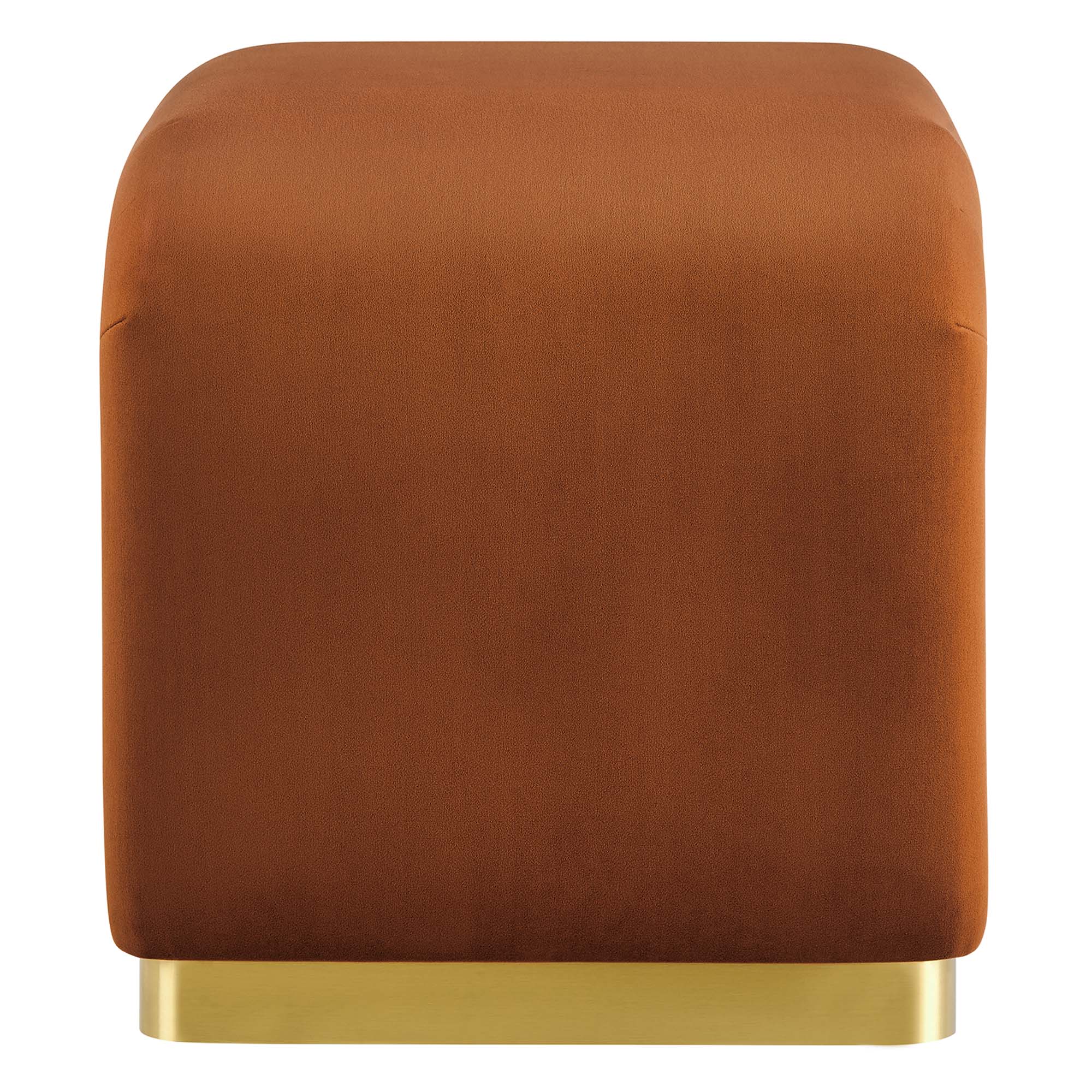 Koda Performance Velvet Waterfall Stool, Brass Rust