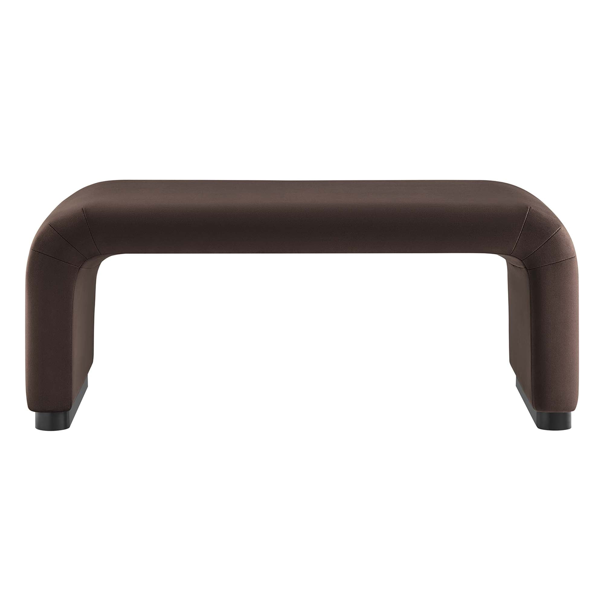Koda Performance Velvet Waterfall Ottoman, Black Chocolate Brown