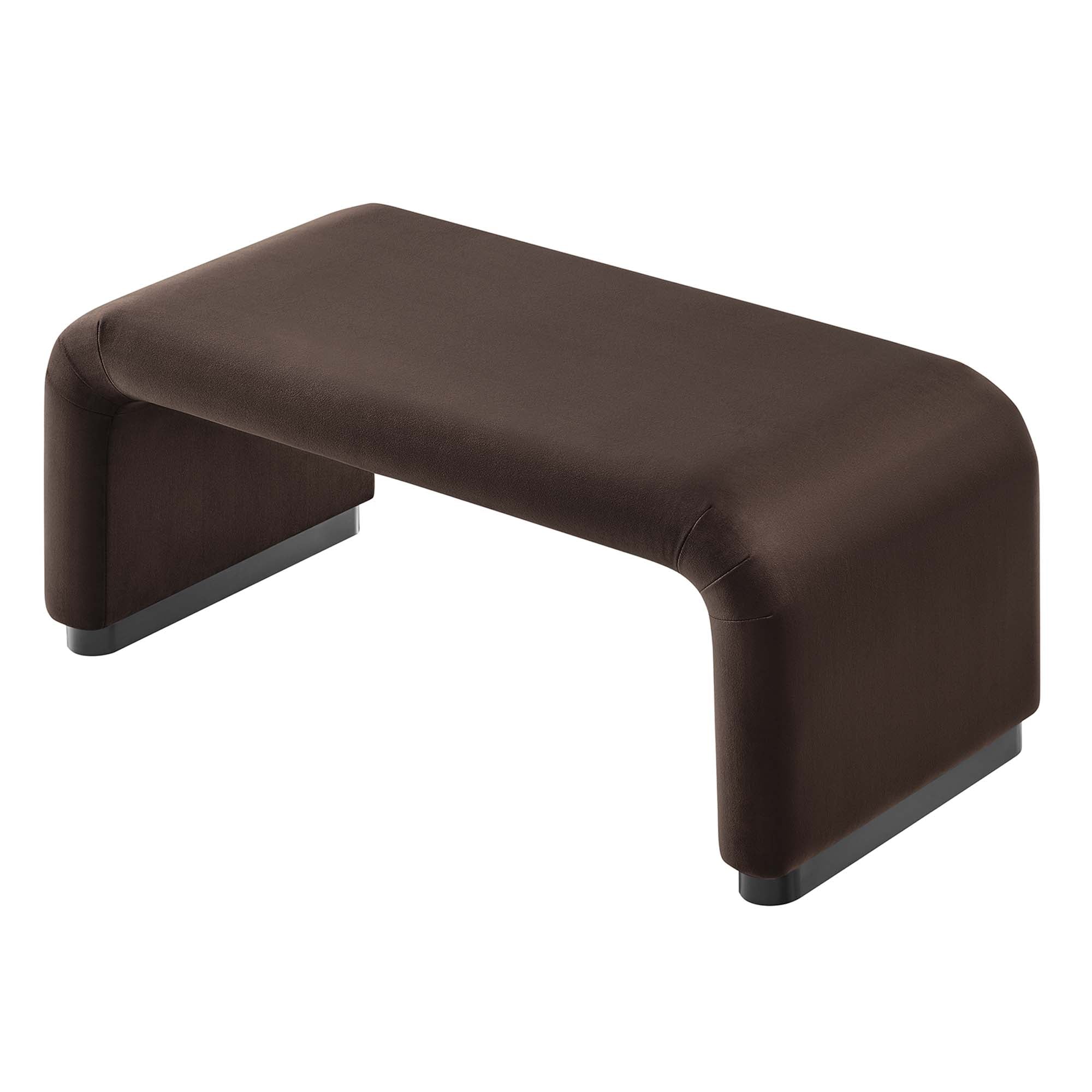 Koda Performance Velvet Waterfall Ottoman, Black Chocolate Brown