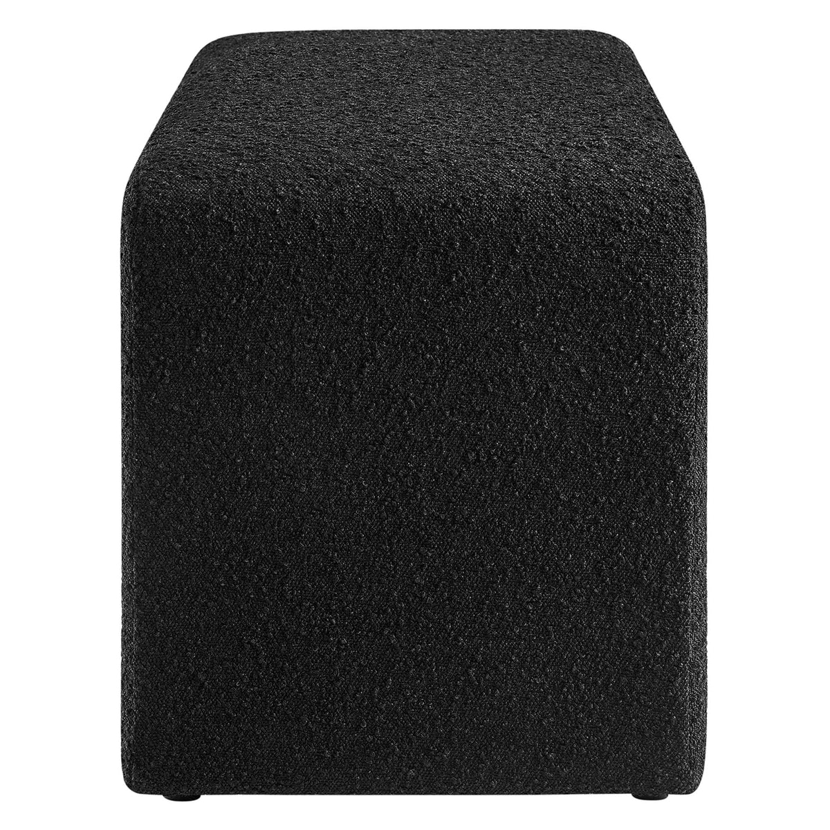 Simba Boucle Fabric Waterfall Long Bench, Black