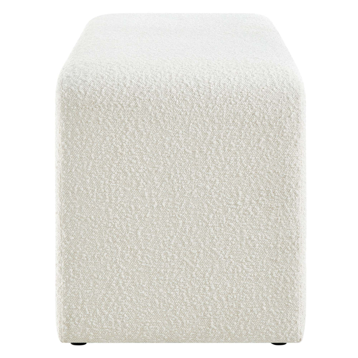 Simba Boucle Fabric Waterfall Long Bench, Ivory