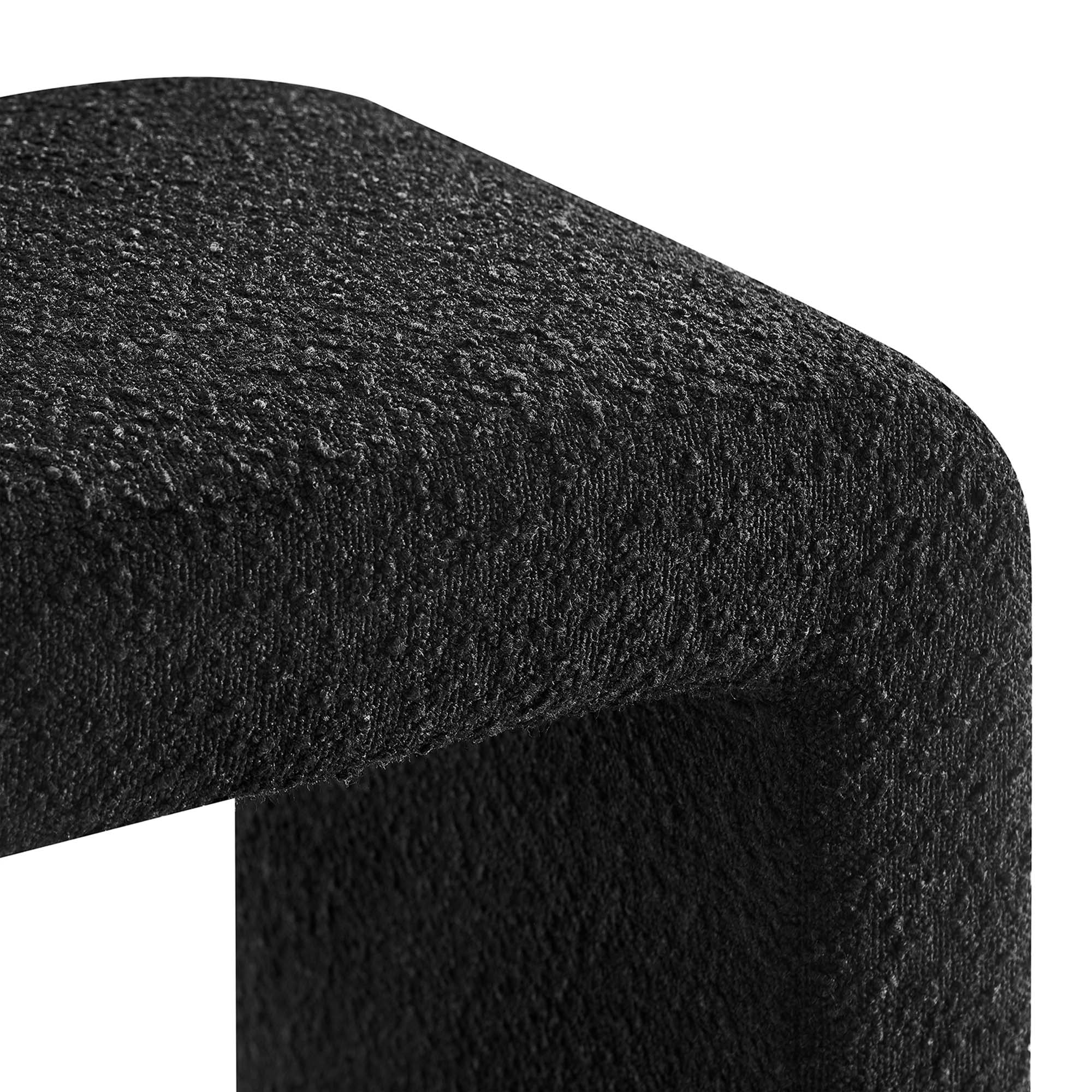 Simba Boucle Fabric Waterfall Stool, Black