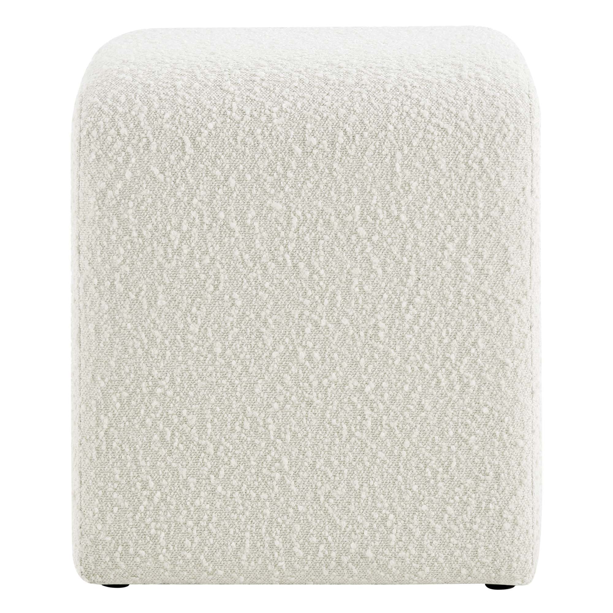 Simba Boucle Fabric Waterfall Stool, Ivory
