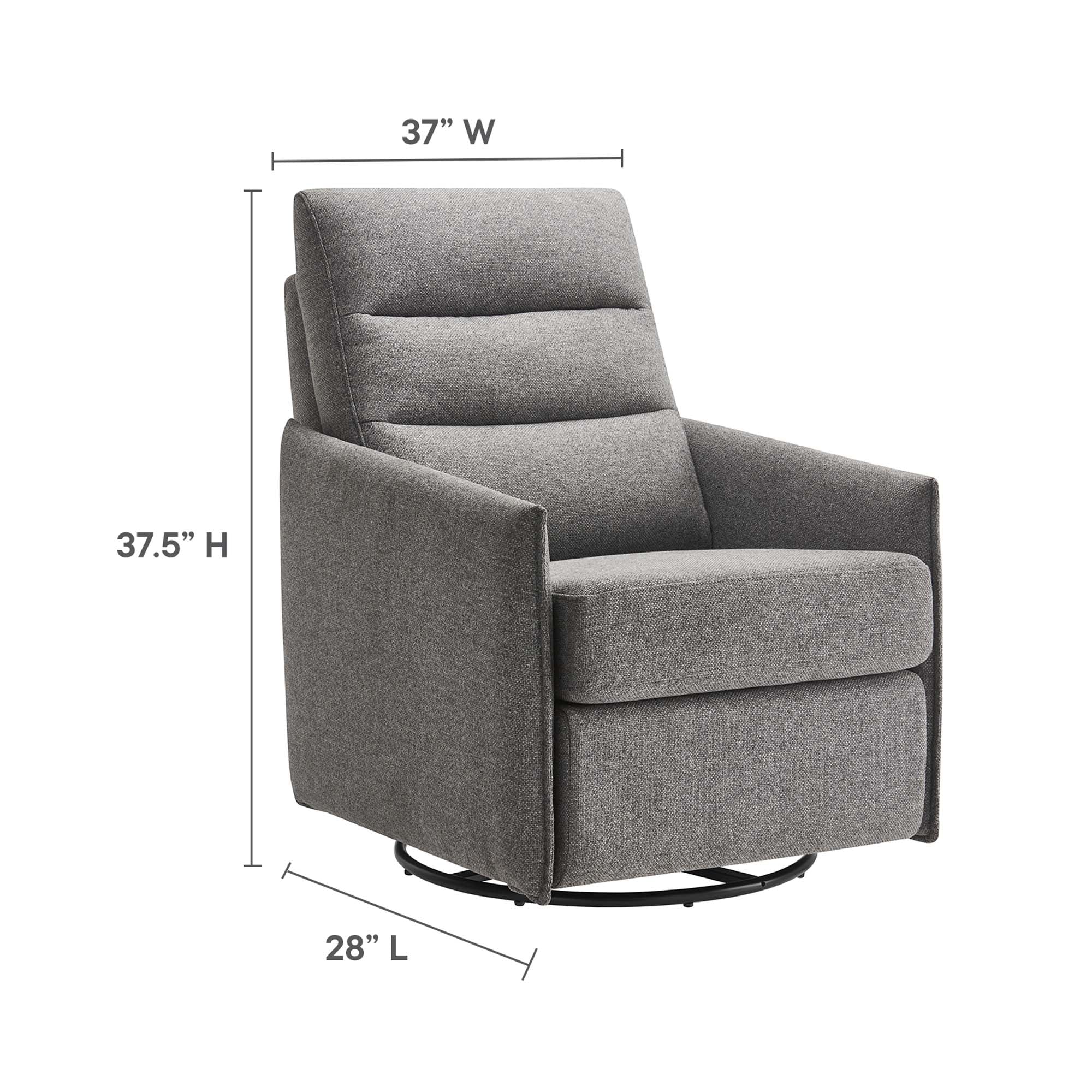 Etta Upholstered Fabric Lounge Chair, Light Gray