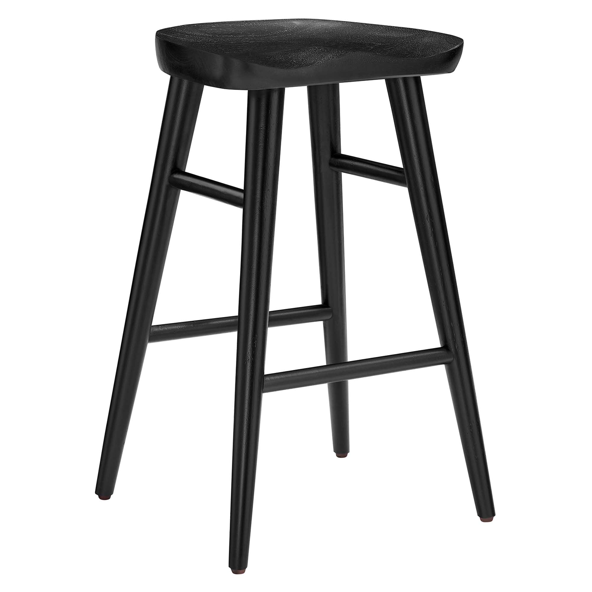 Saville Backless Wood Counter Stools Set of 2, Black