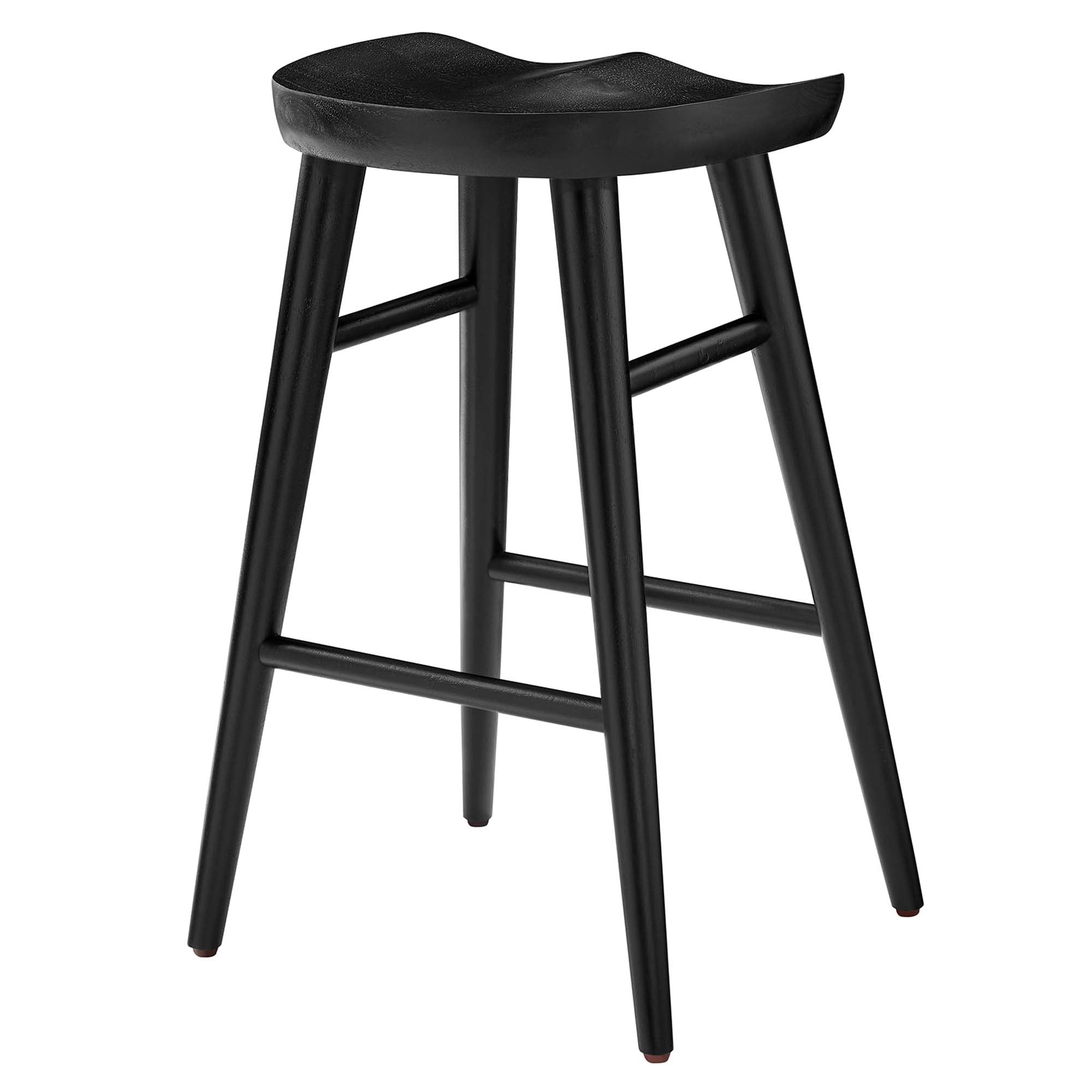 Saville Backless Wood Counter Stools Set of 2, Black