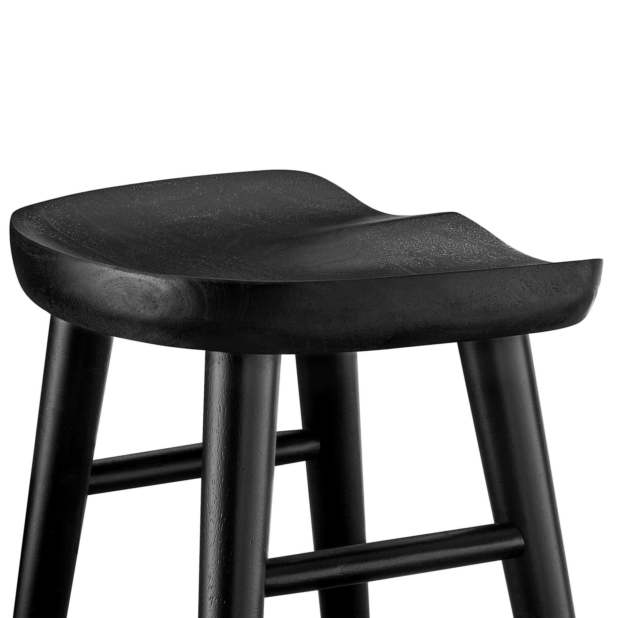 Saville Backless Wood Counter Stools Set of 2, Black