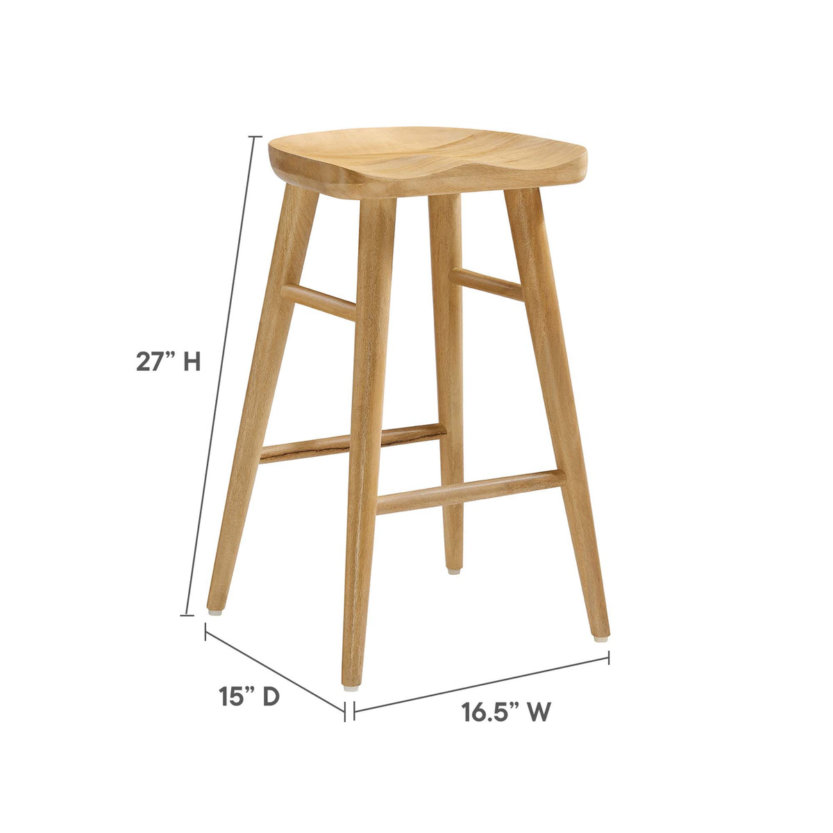 Saville Backless Wood Counter Stools Set of 2, Oak