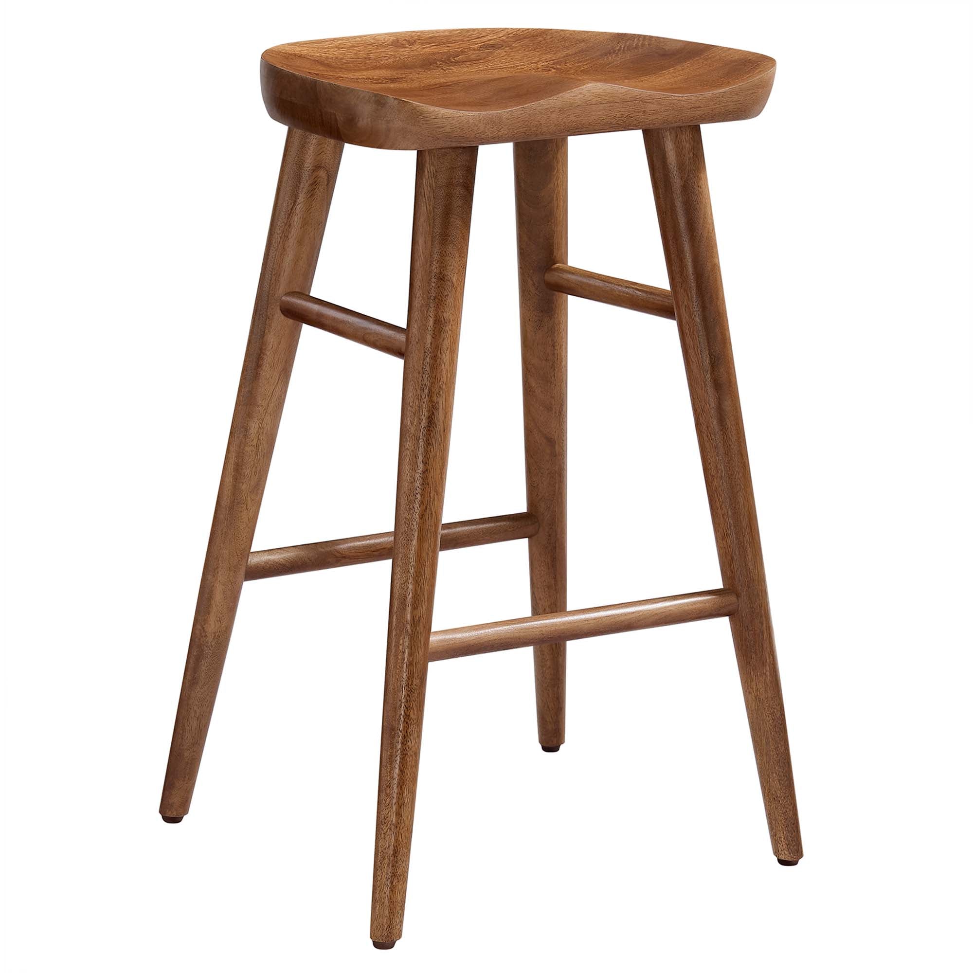 Saville Backless Wood Counter Stools Set of 2, Walnut