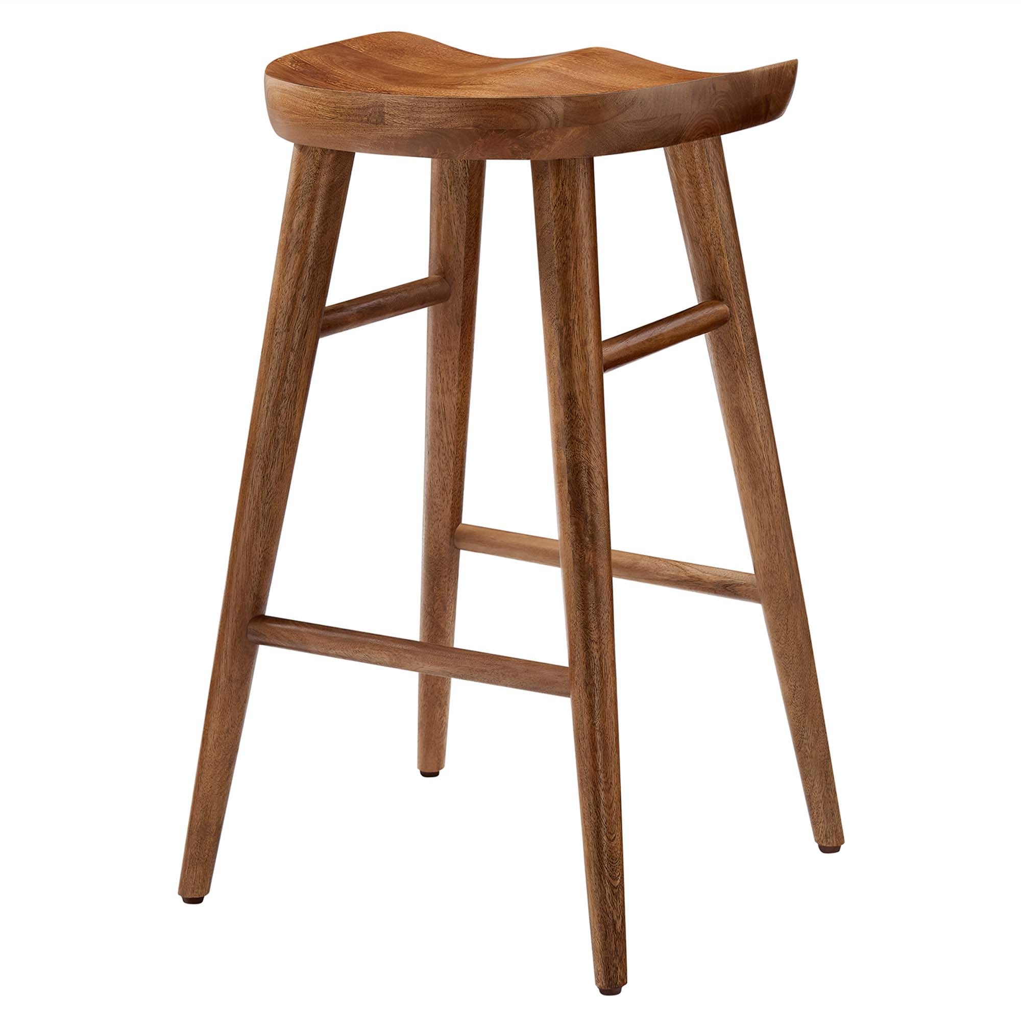Saville Backless Wood Counter Stools Set of 2, Walnut