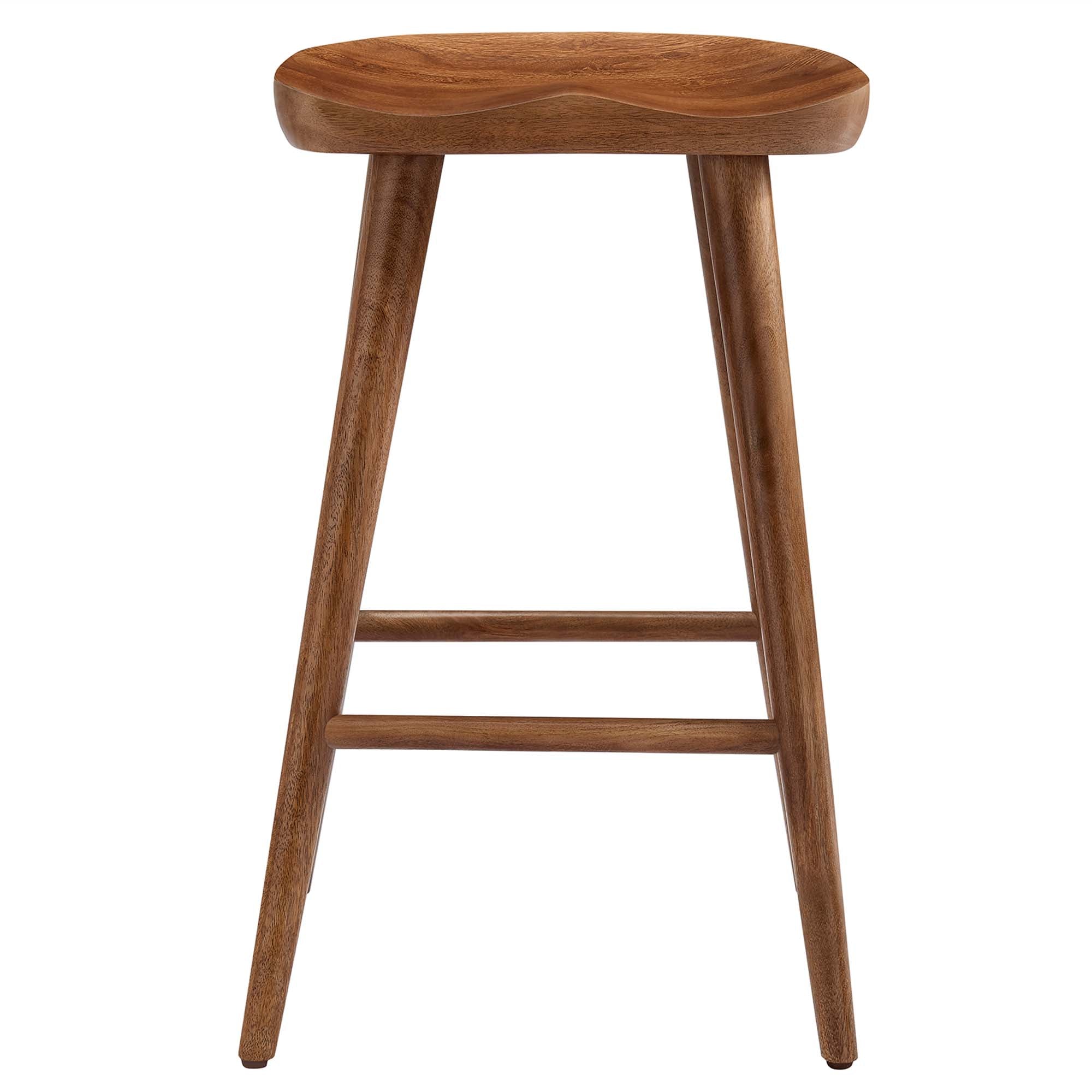 Saville Backless Wood Counter Stools Set of 2, Walnut