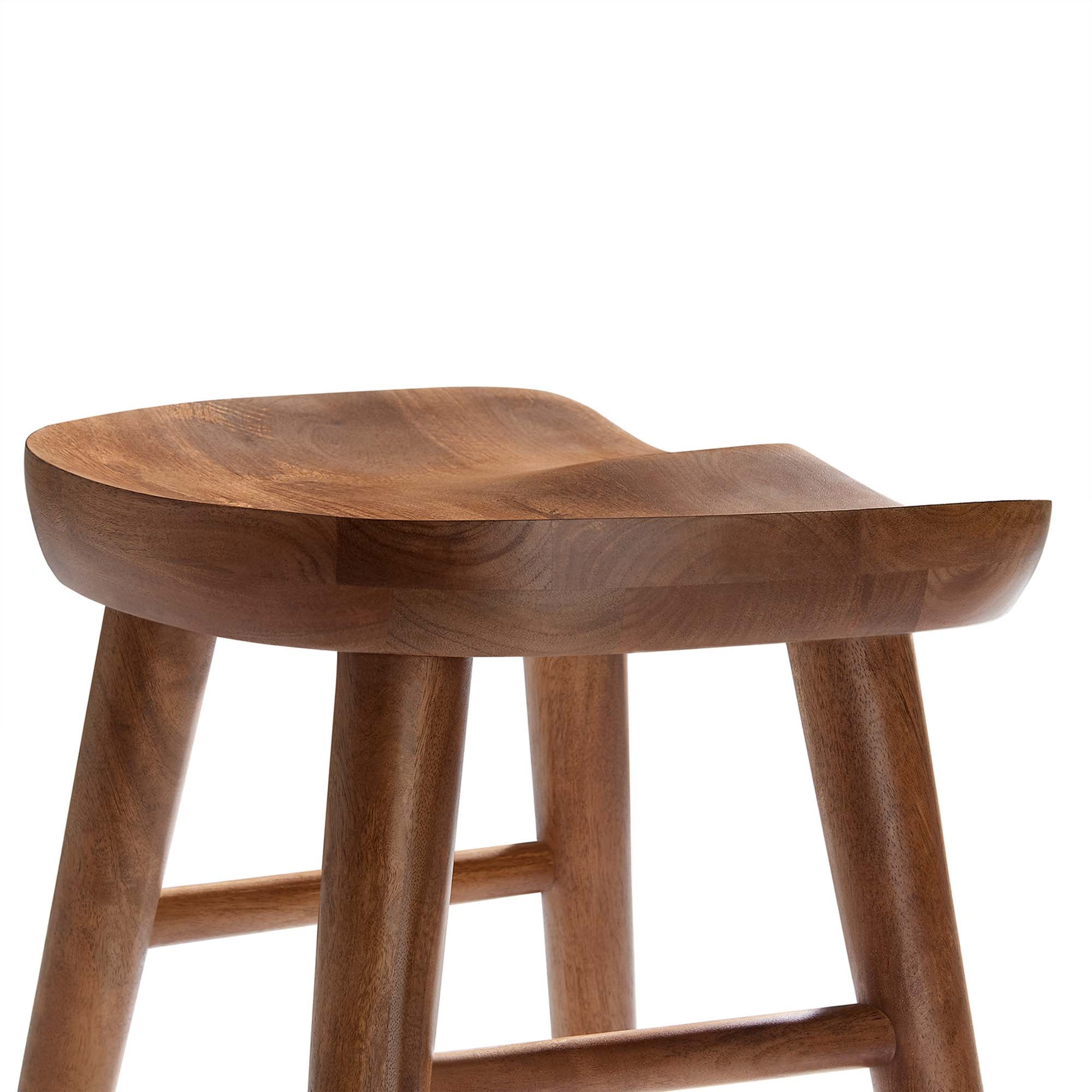 Saville Backless Wood Counter Stools Set of 2, Walnut