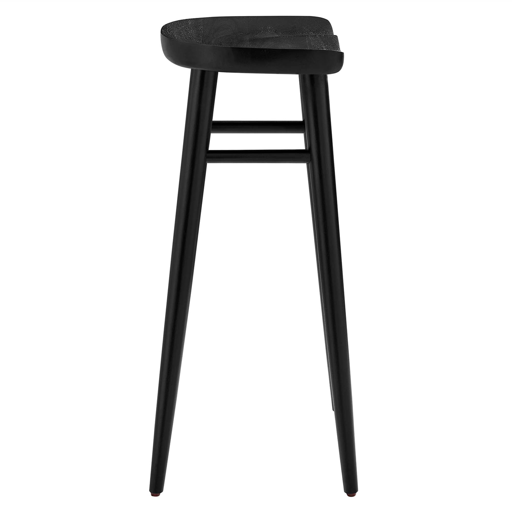 Saville Backless Wood Bar Stools Set of 2, Black