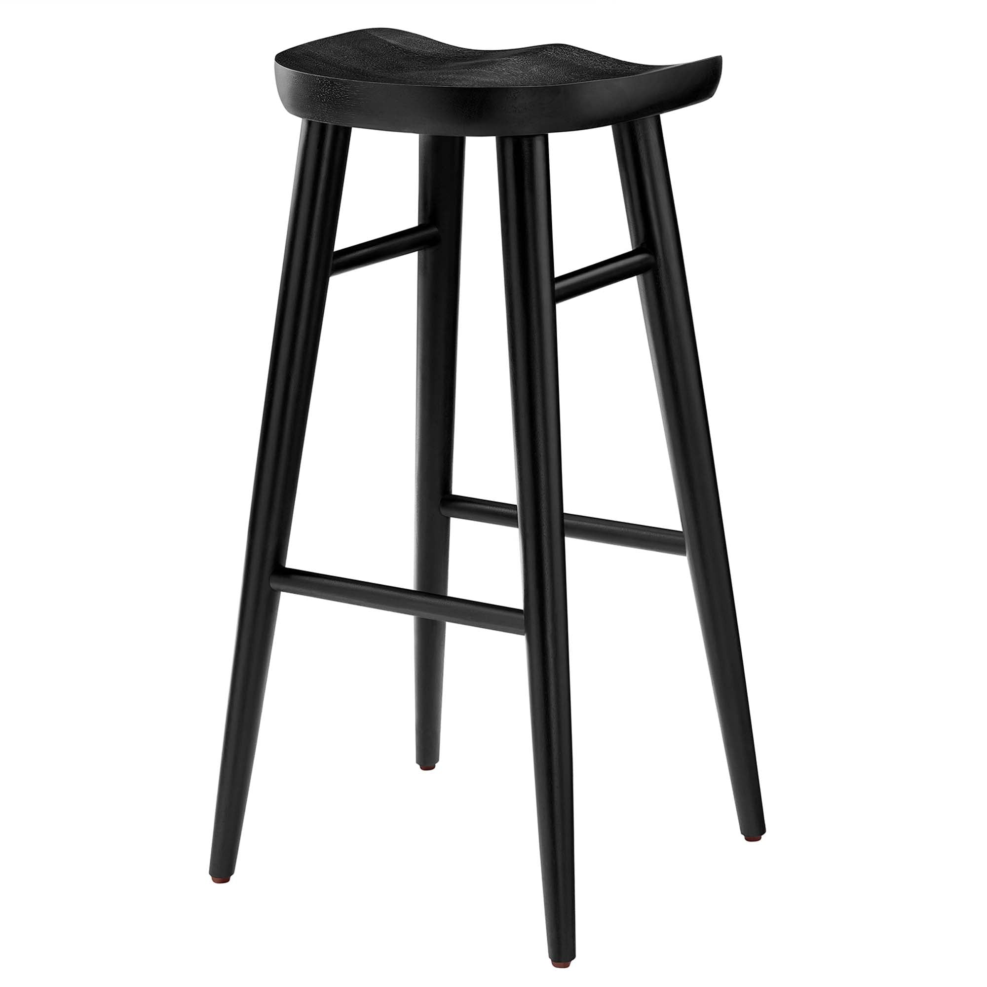 Saville Backless Wood Bar Stools Set of 2, Black