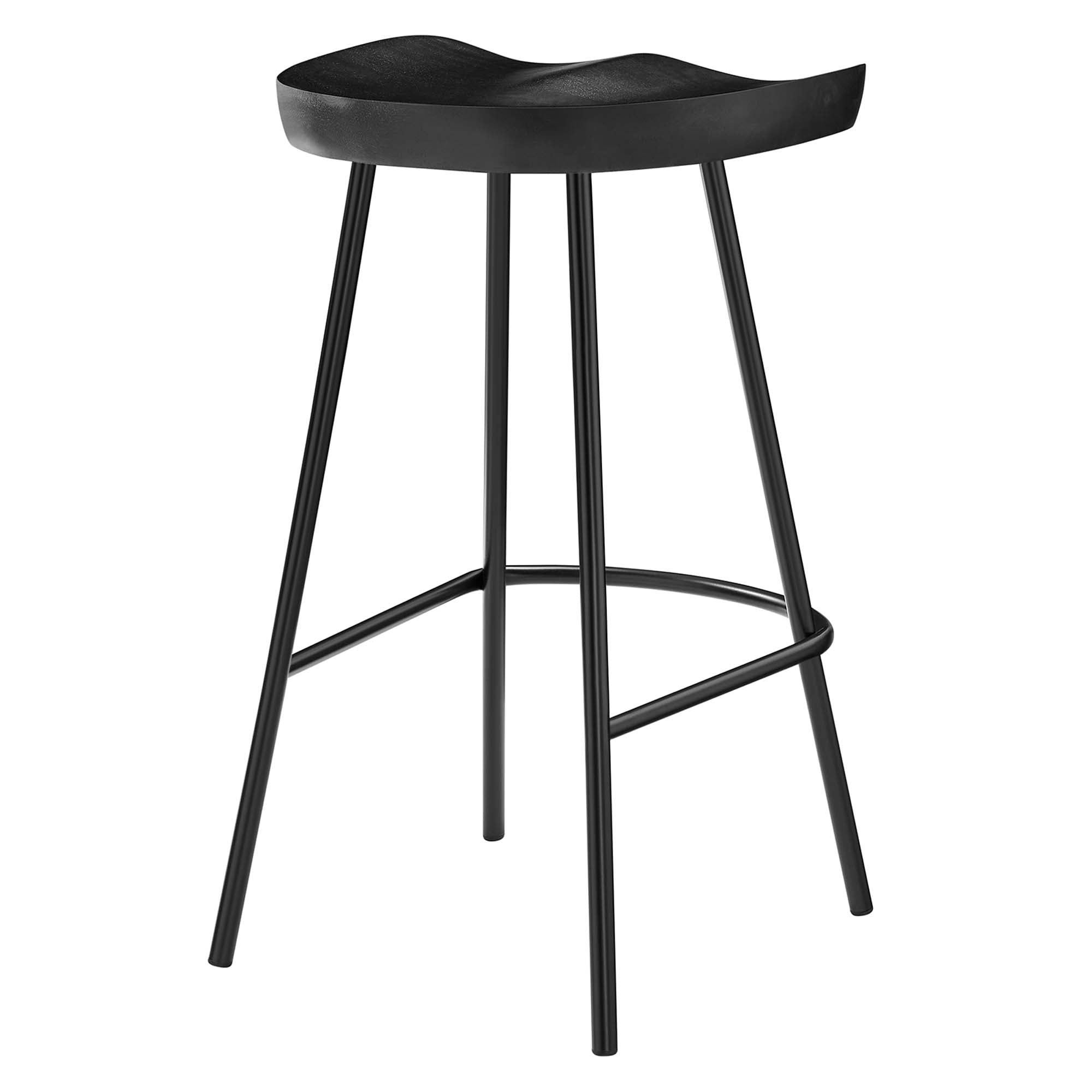 Concord Backless Wood Counter Stools Set of 2, Black