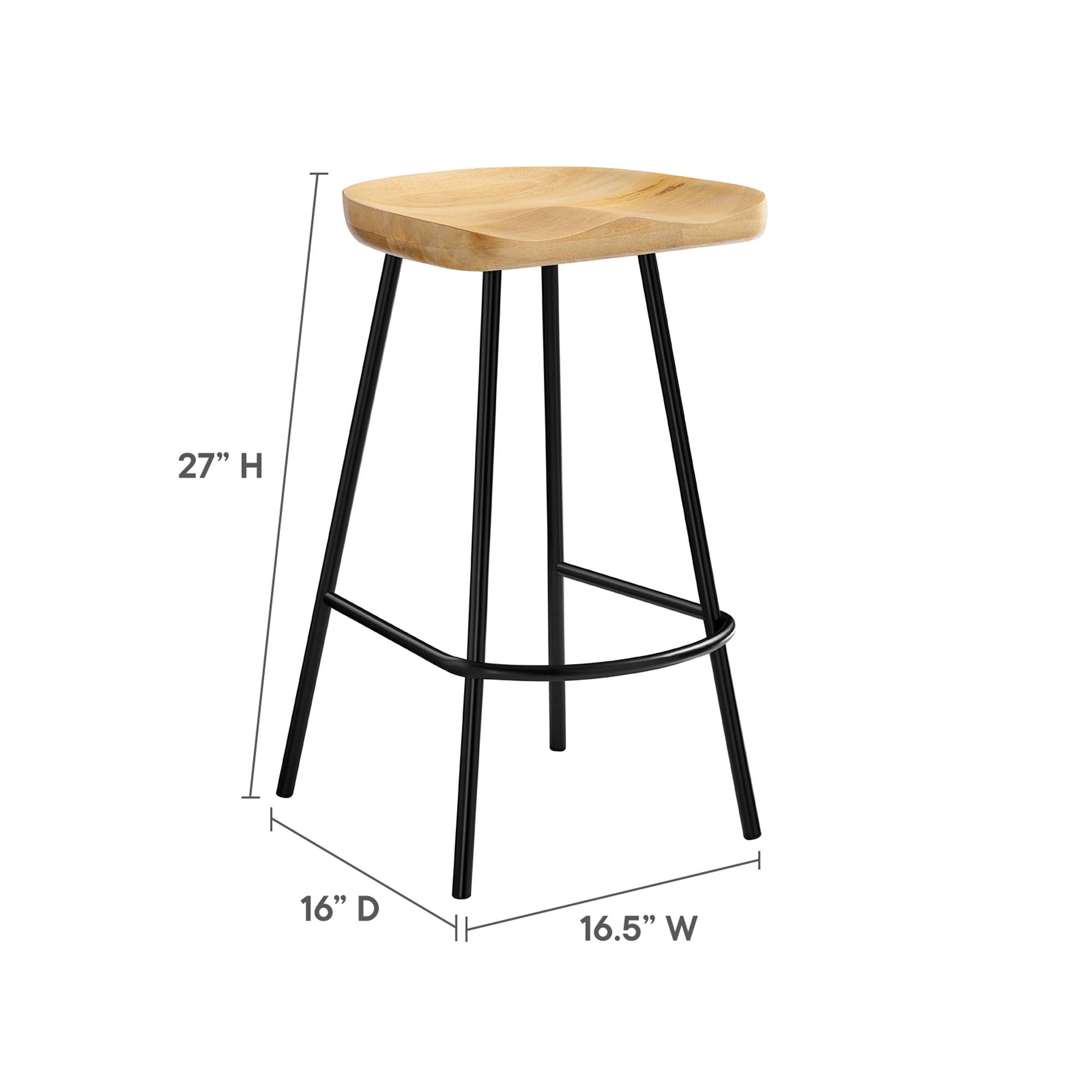 Concord Backless Wood Counter Stools Set of 2, Oak