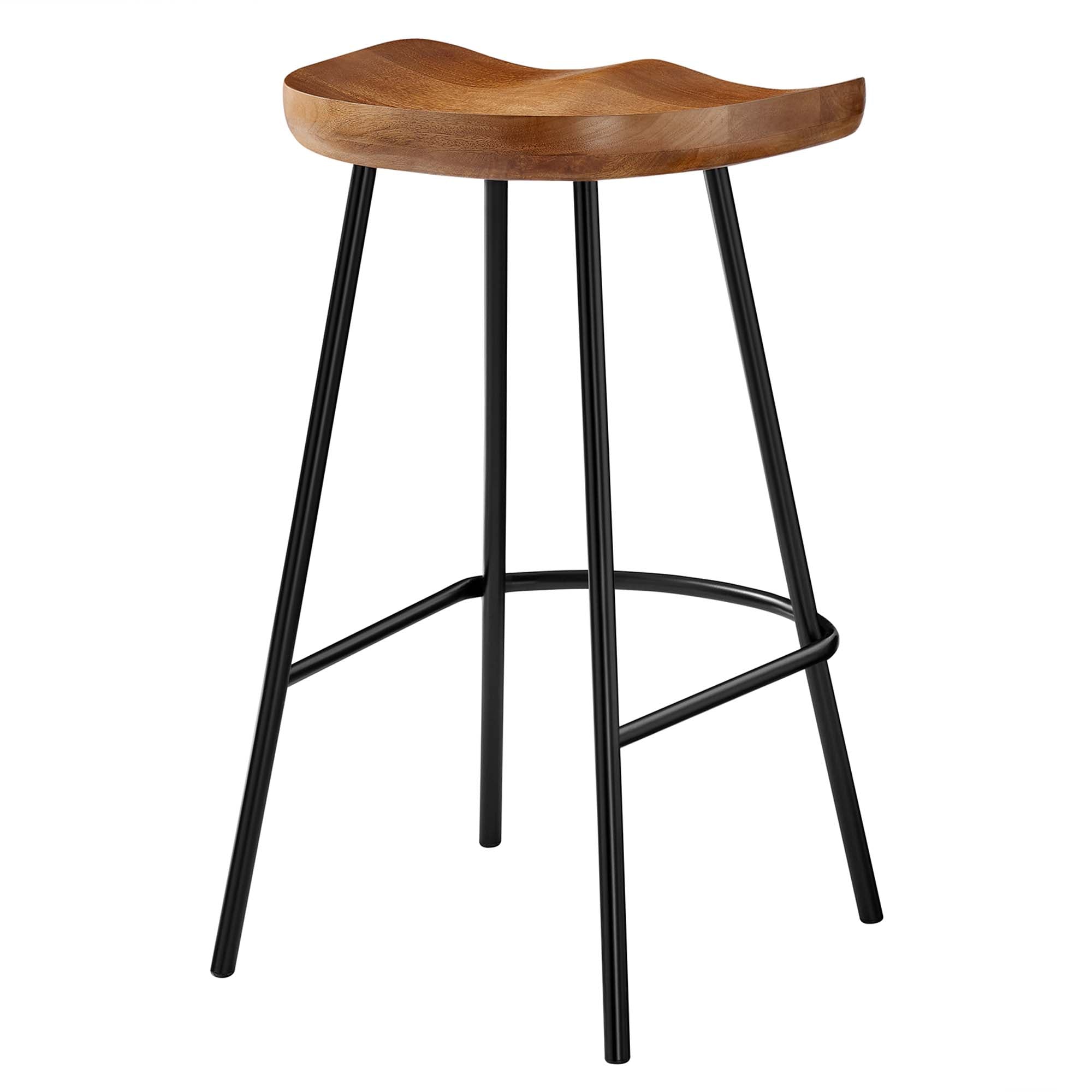Concord Backless Wood Counter Stools Set of 2, Walnut