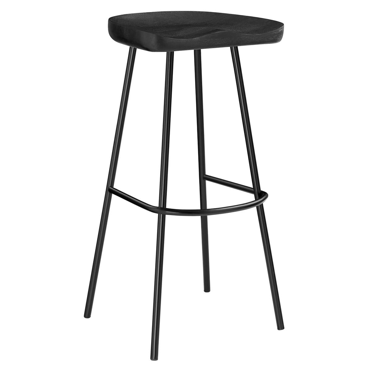 Concord Backless Wood Bar Stools Set of 2, Black