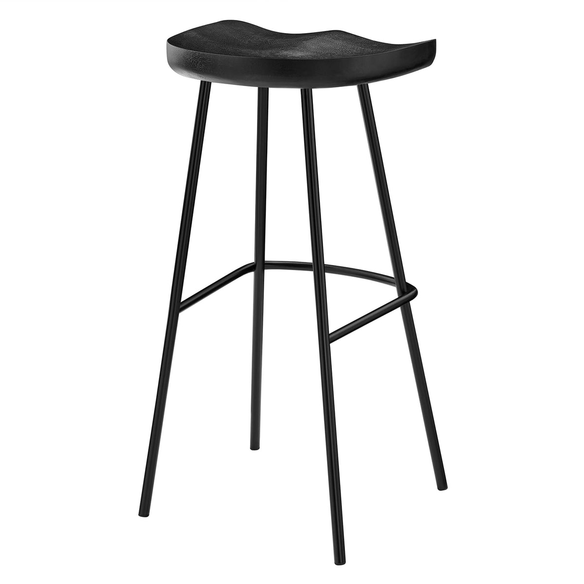 Concord Backless Wood Bar Stools Set of 2, Black