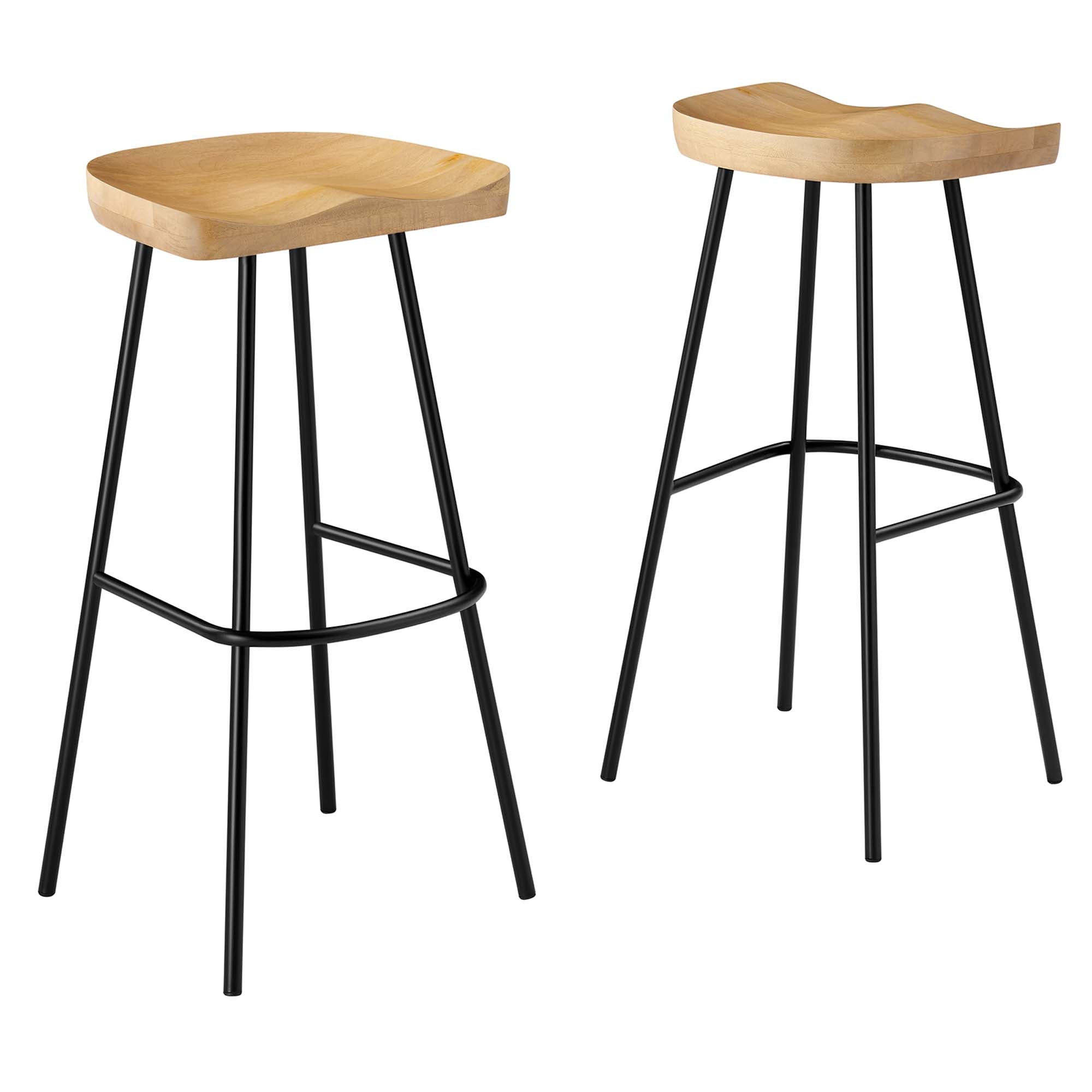 Concord Backless Wood Bar Stools Set of 2, Oak