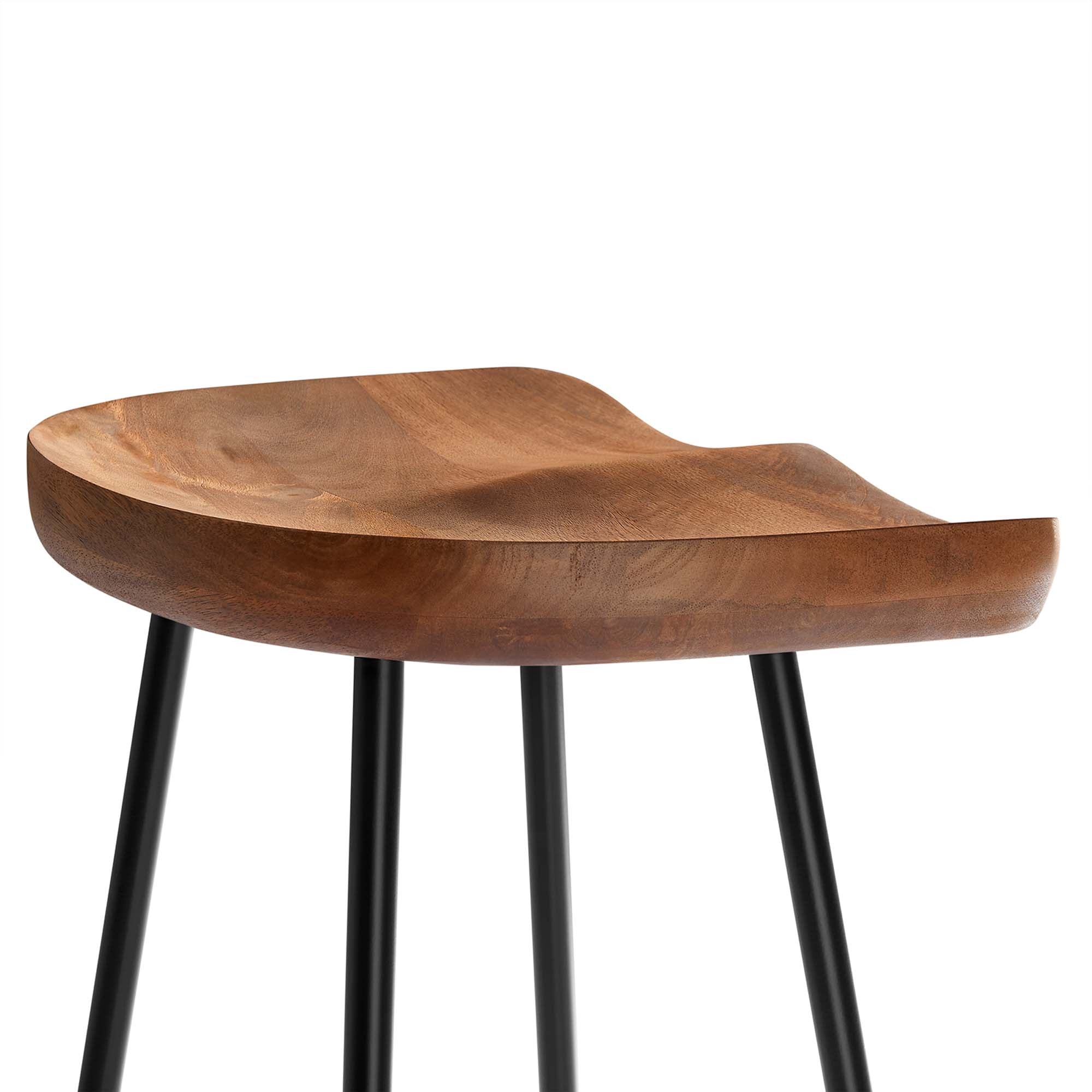 Concord Backless Wood Bar Stools Set of 2, Walnut