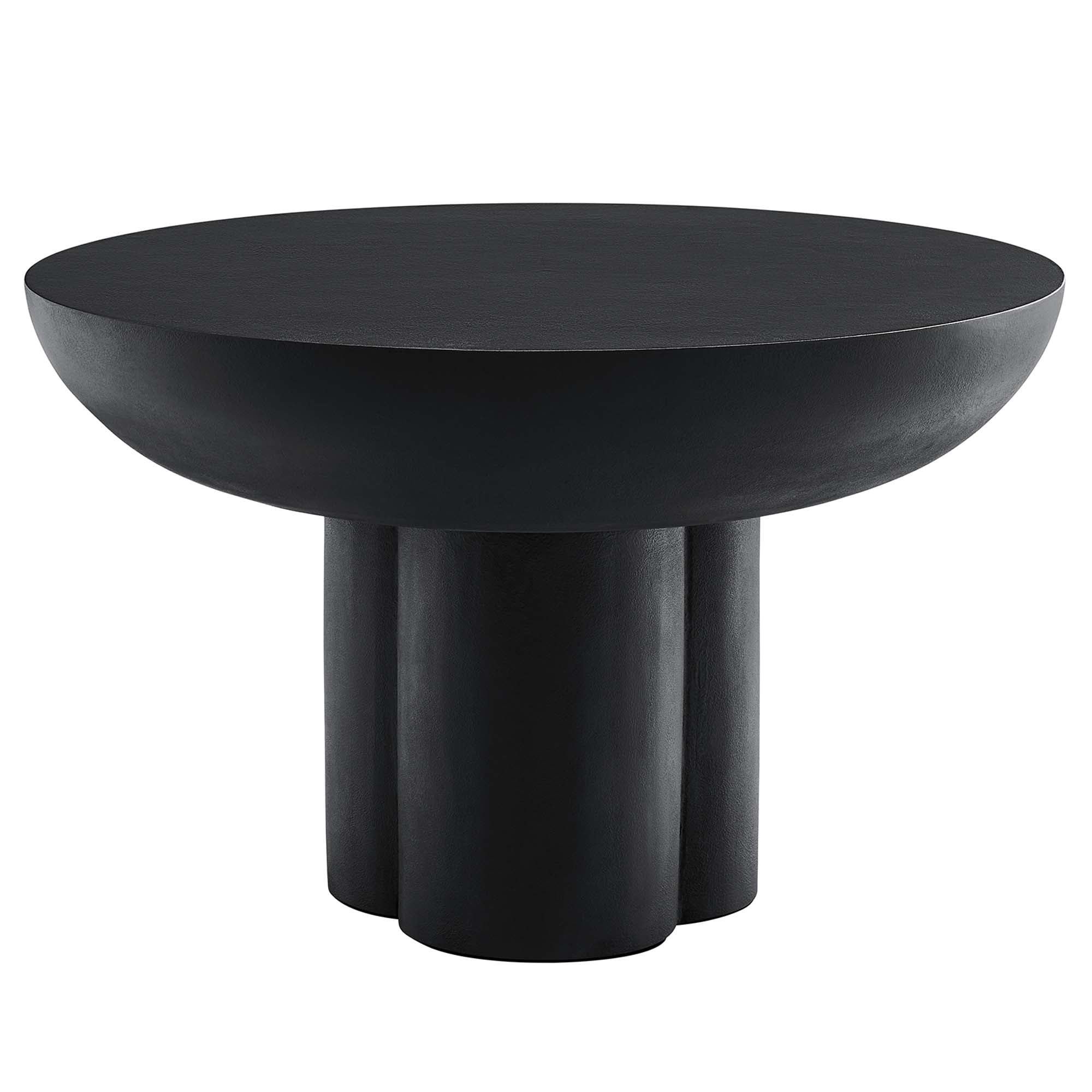 Caspian Round Concrete Coffee Table, Black