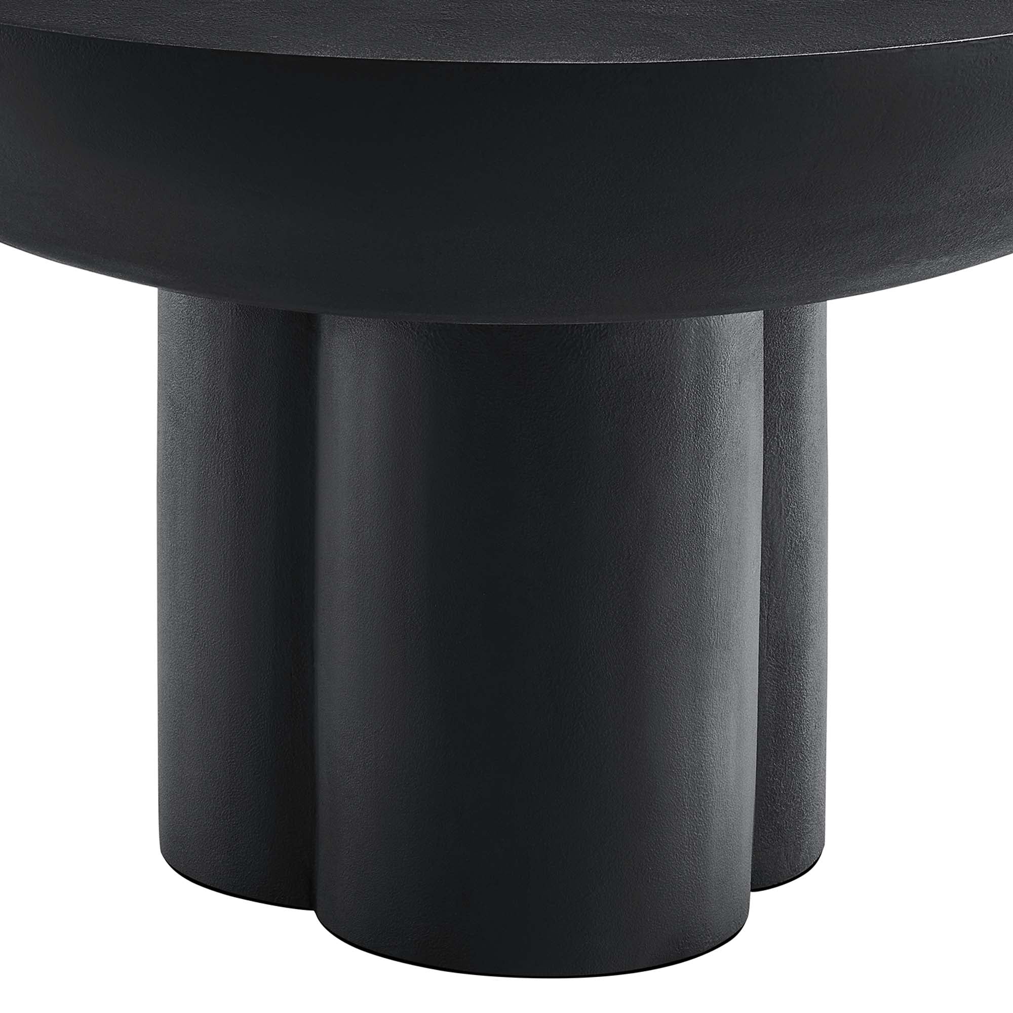 Caspian Round Concrete Coffee Table, Black