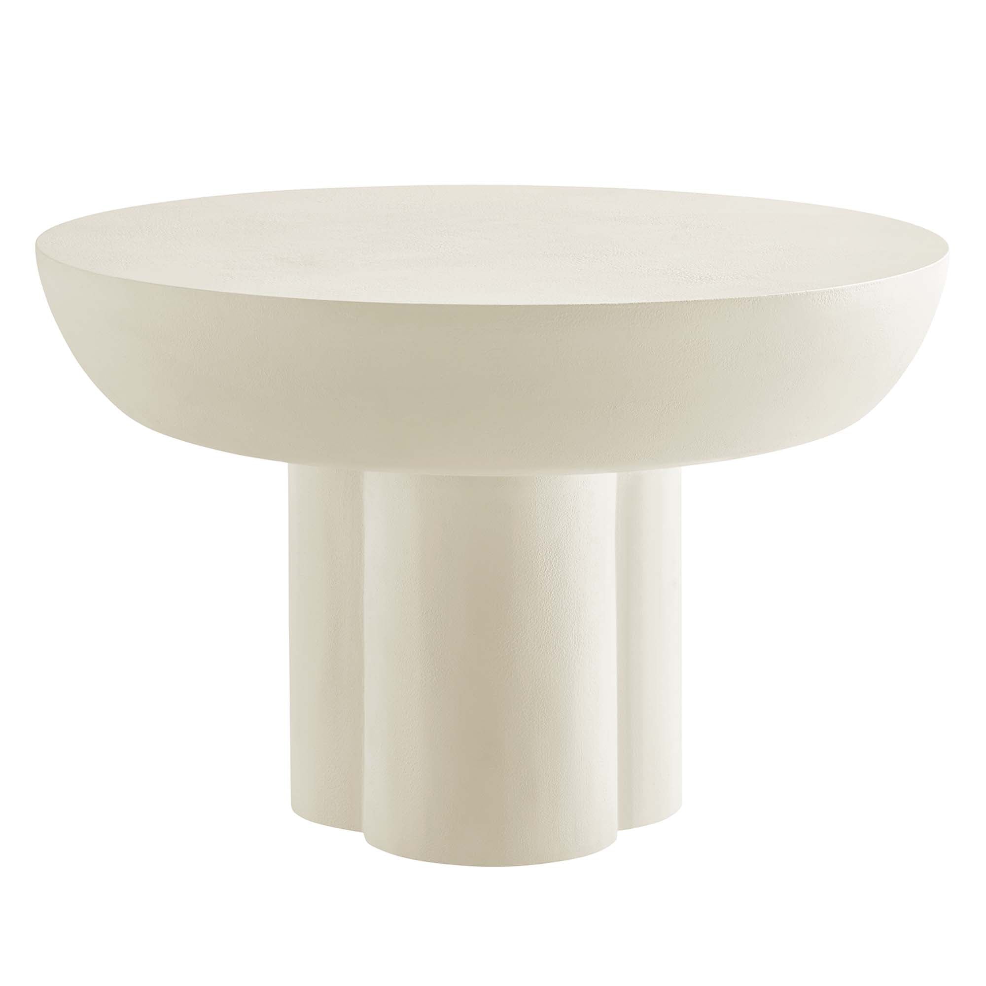 Caspian Round Concrete Coffee Table, White