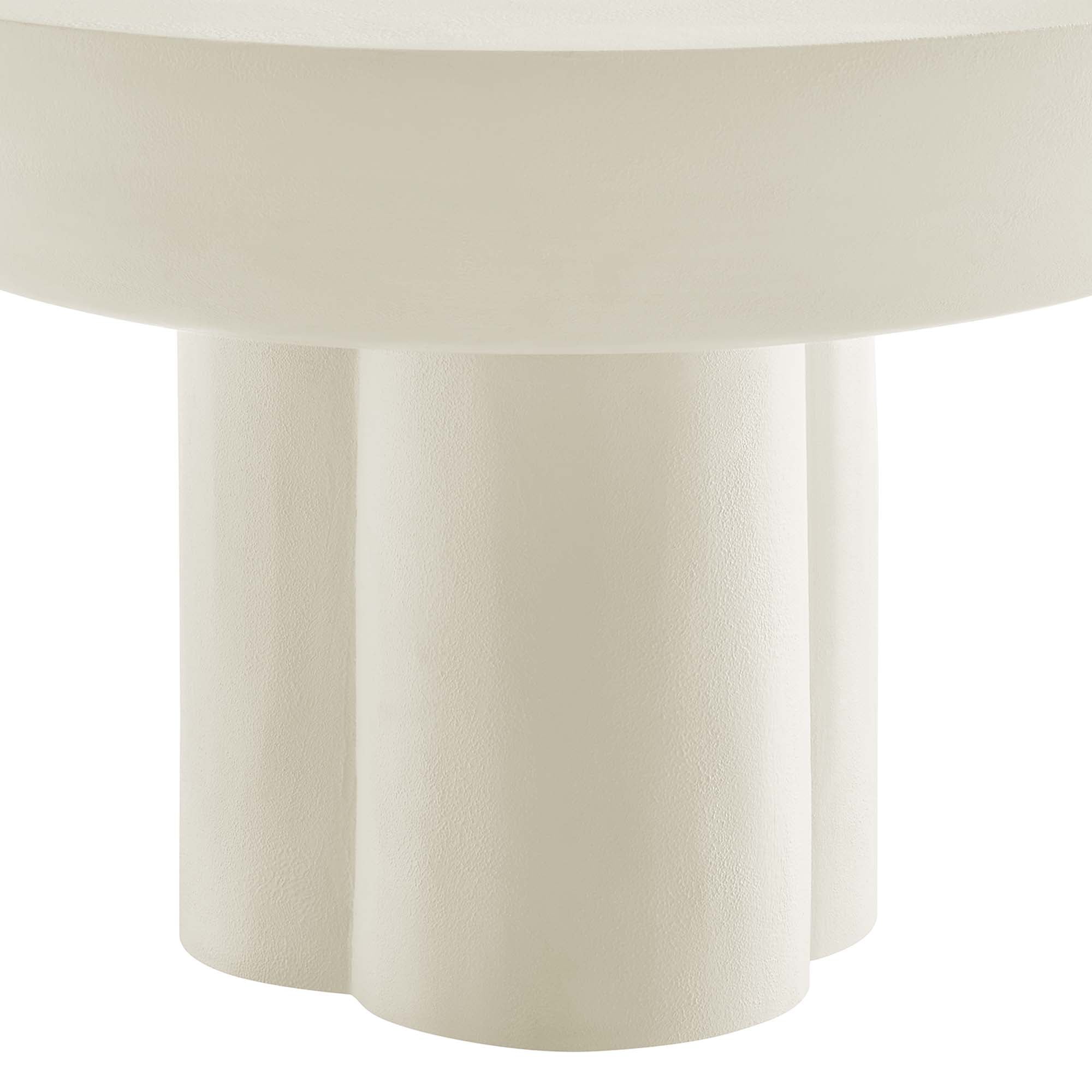 Caspian Round Concrete Coffee Table, White