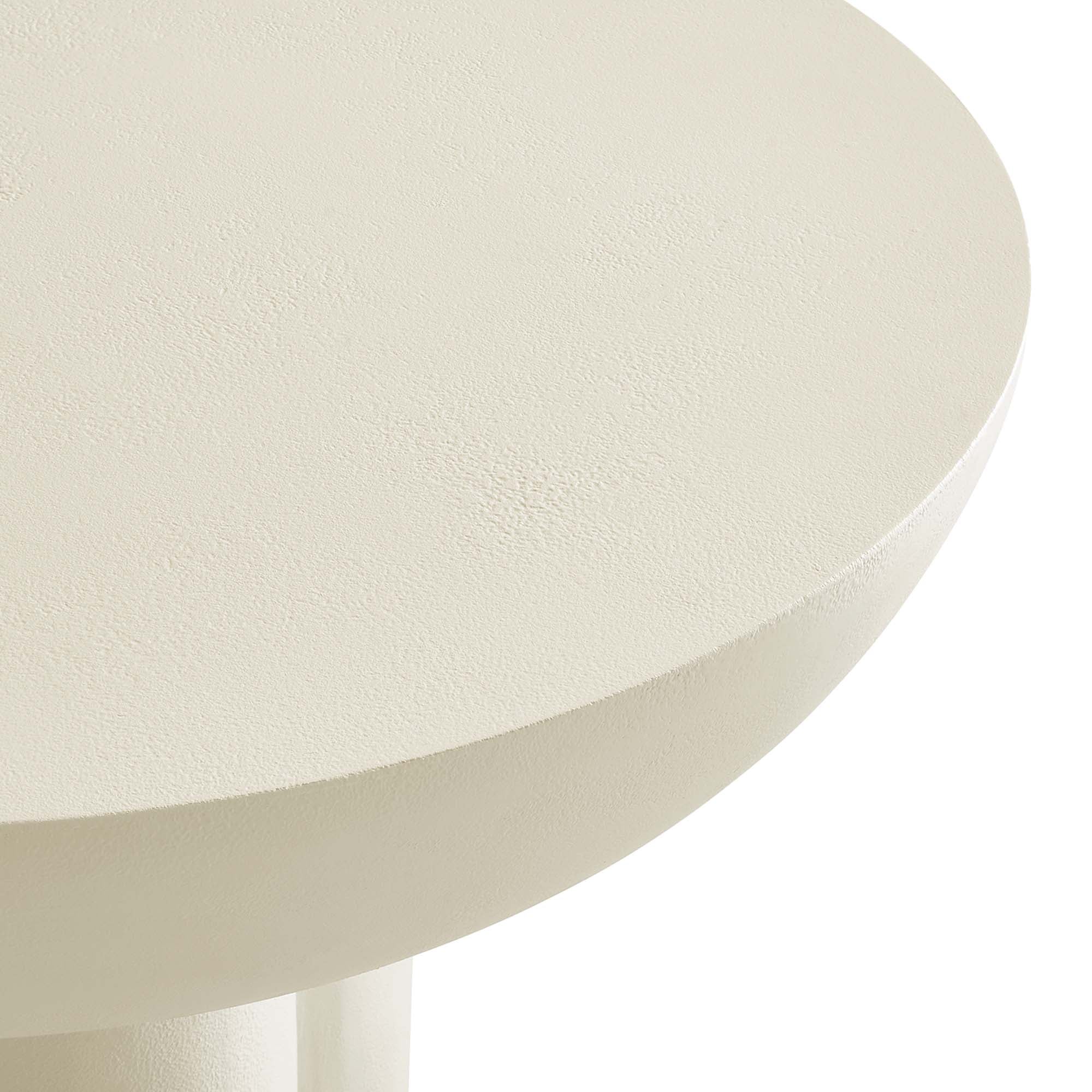 Caspian Round Concrete Coffee Table, White