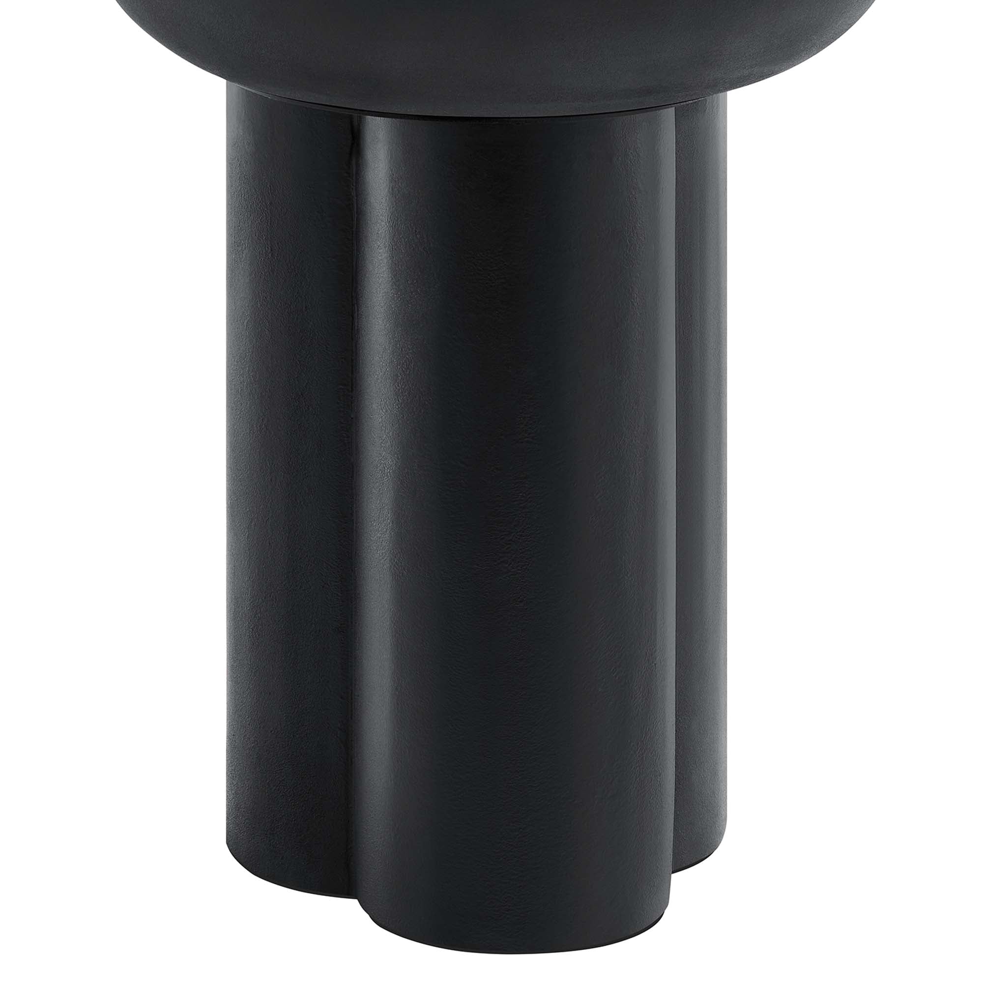 Caspian Round Concrete Side Table, Black