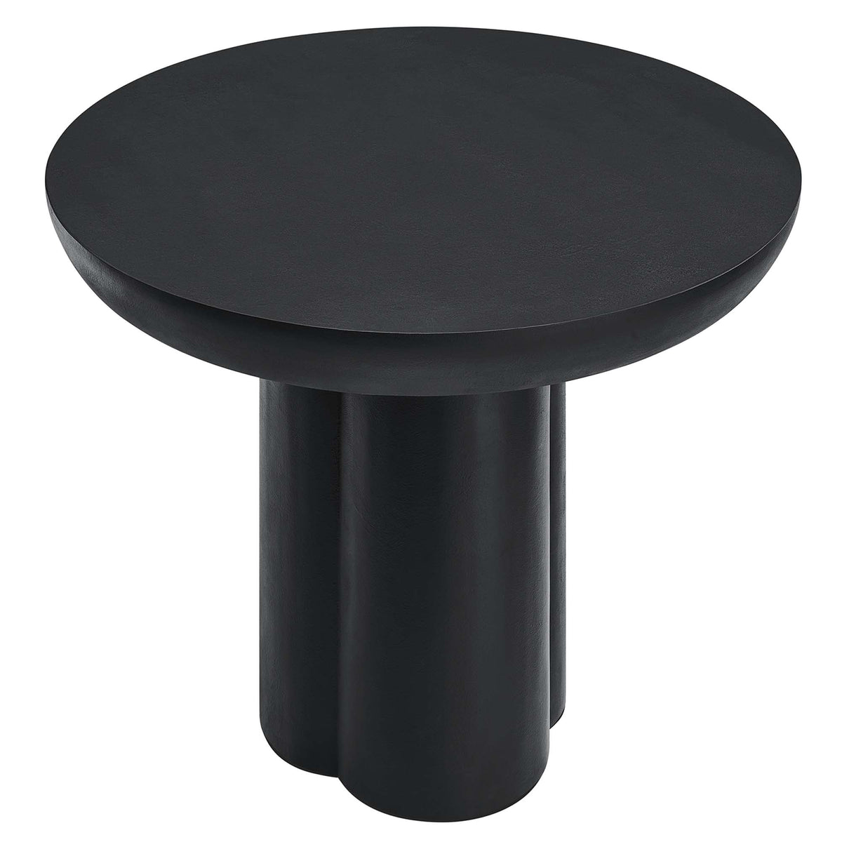 Caspian 40" Round Concrete Dining Table, Black
