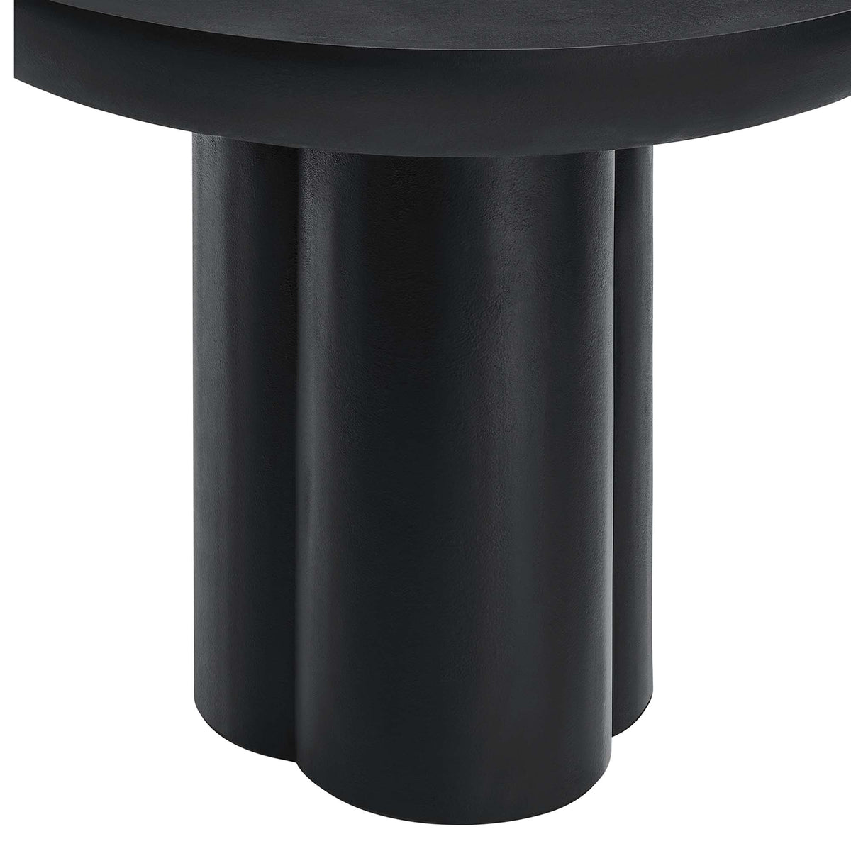Caspian 40" Round Concrete Dining Table, Black
