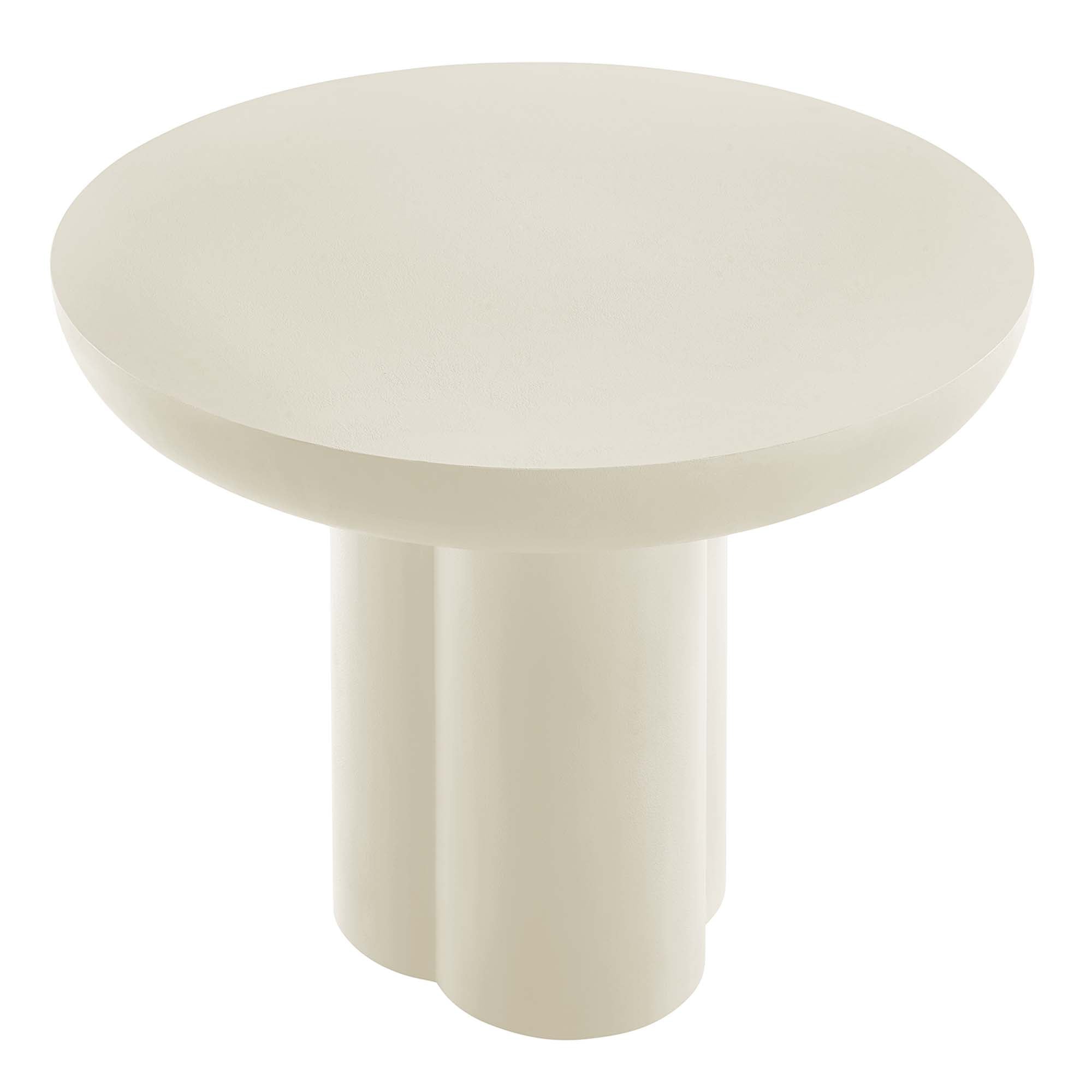 Caspian 40" Round Concrete Dining Table, White