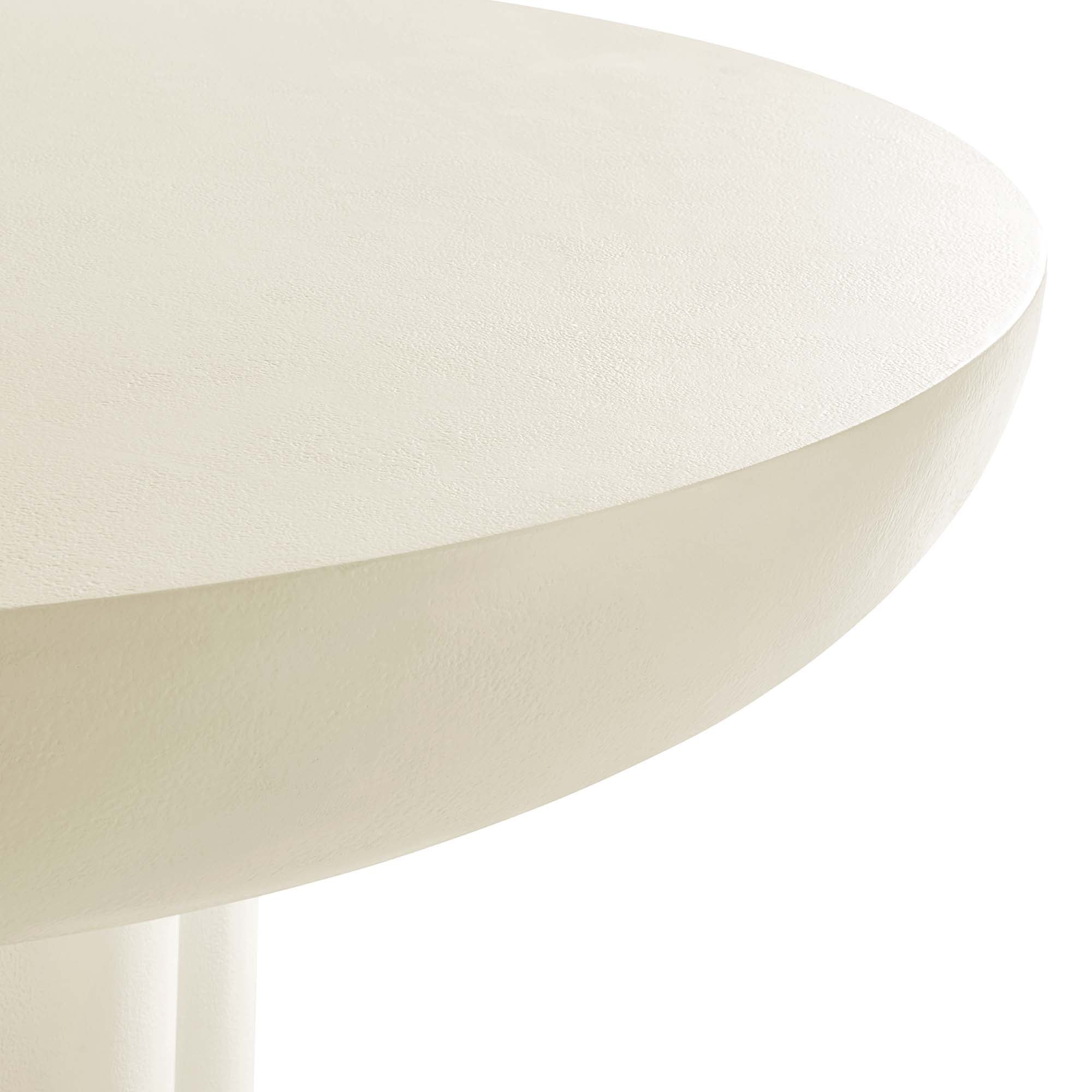 Caspian 40" Round Concrete Dining Table, White