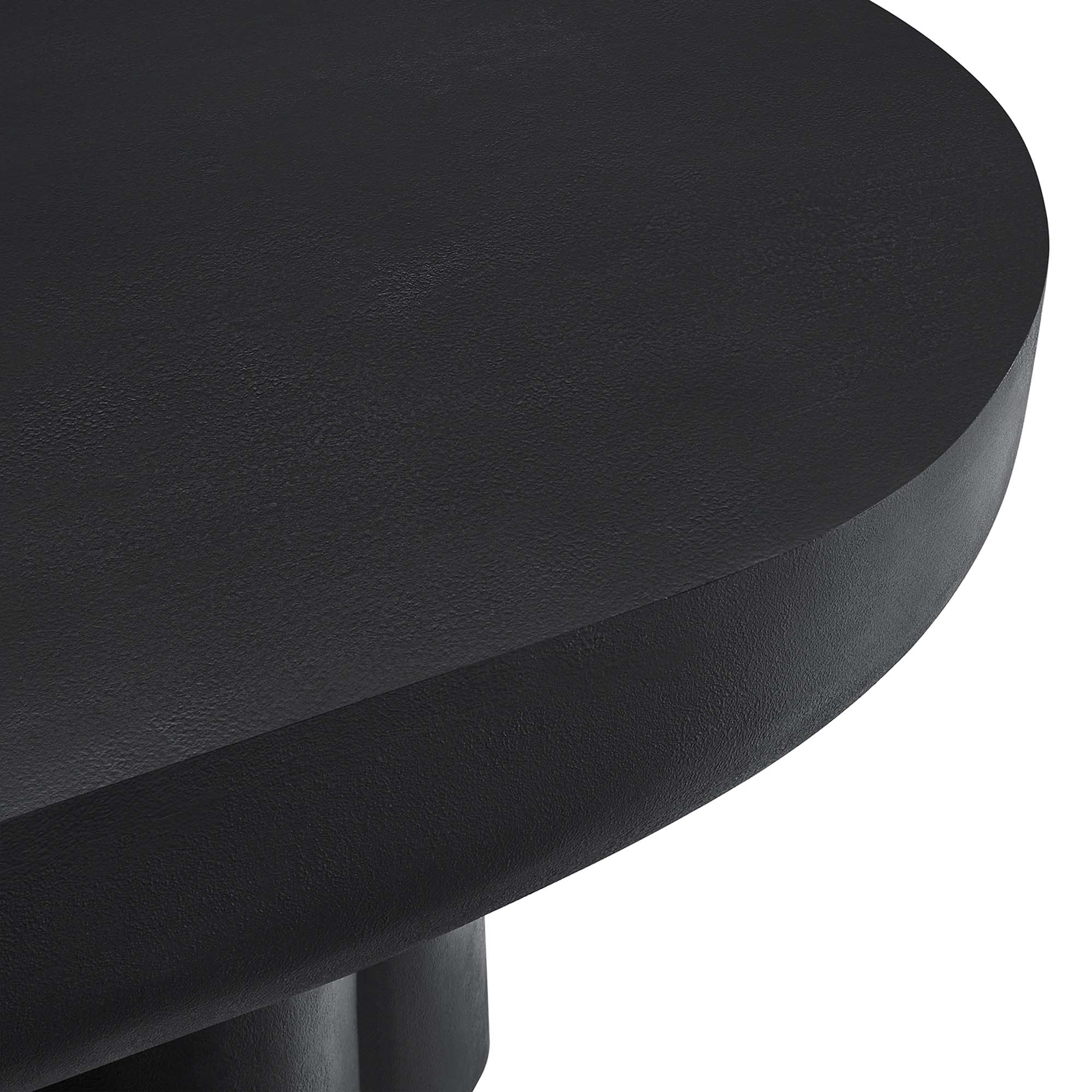 Caspian Oval Concrete Coffee Table, Black