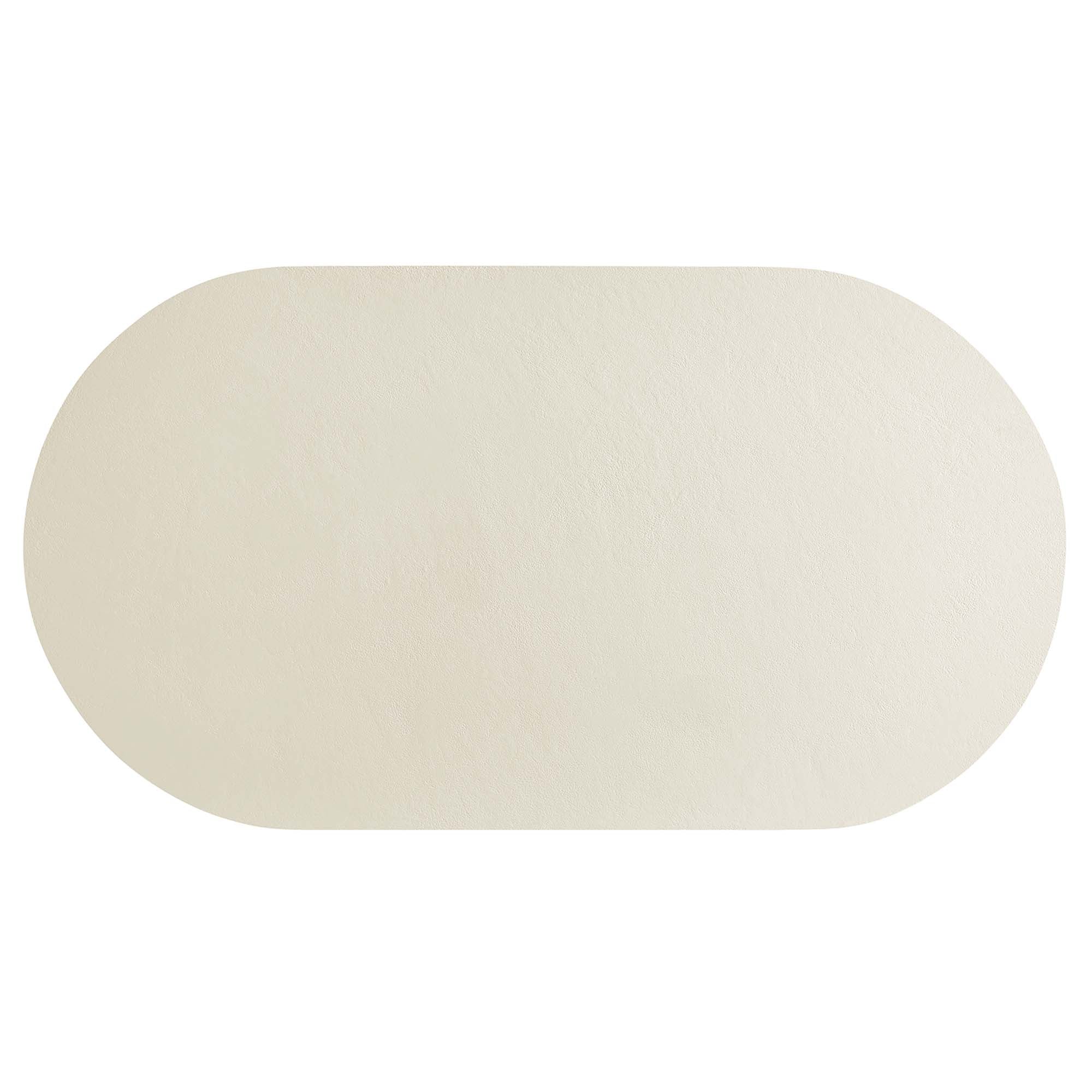 Caspian Oval Concrete Coffee Table, White