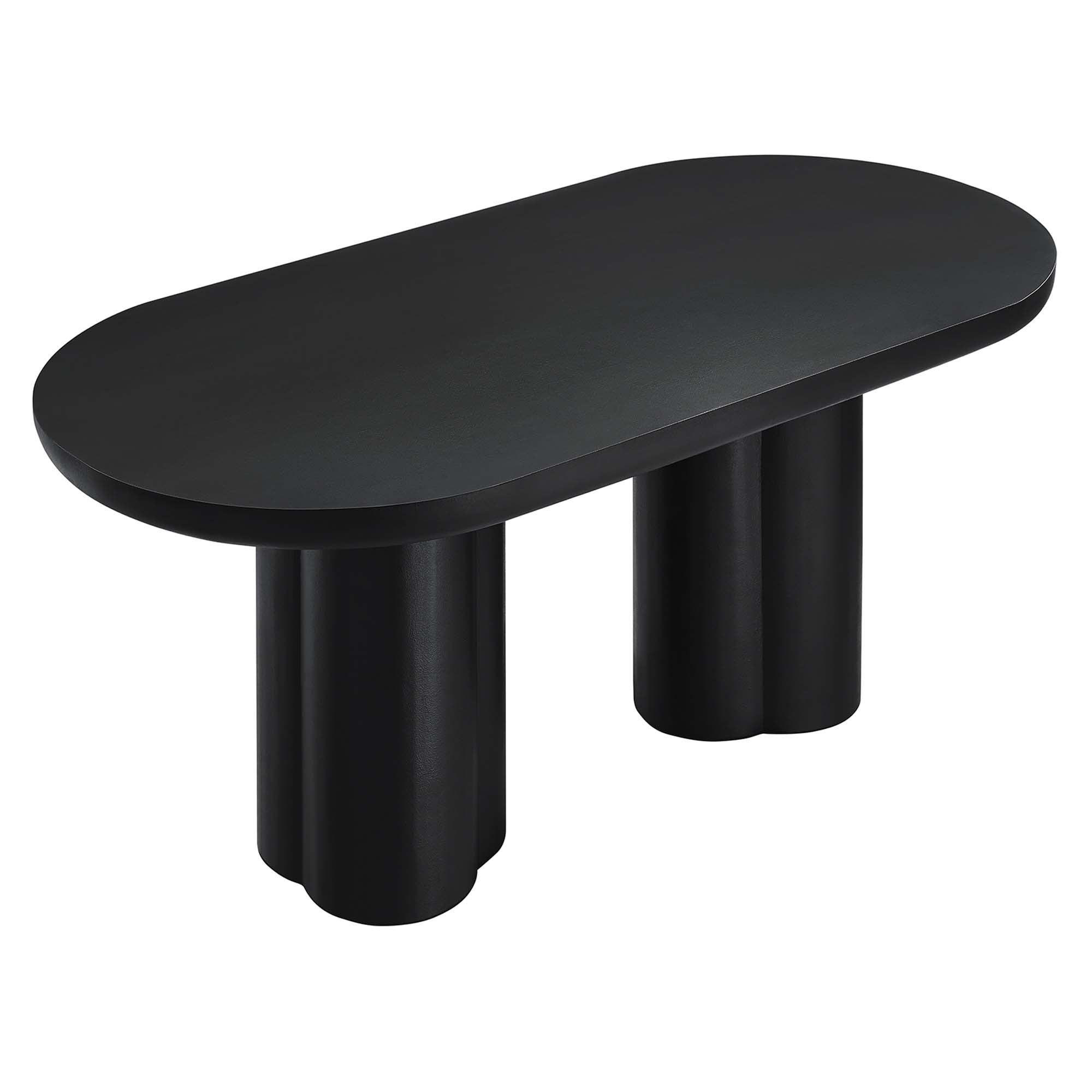 Caspian 72" Oval Concrete Dining Table, Black