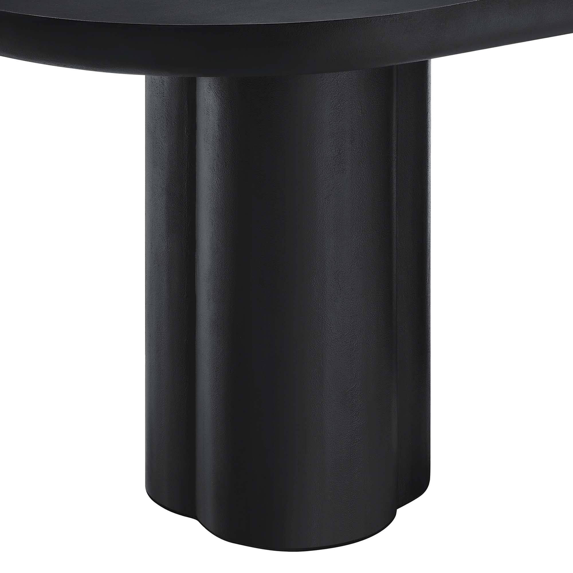 Caspian 72" Oval Concrete Dining Table, Black