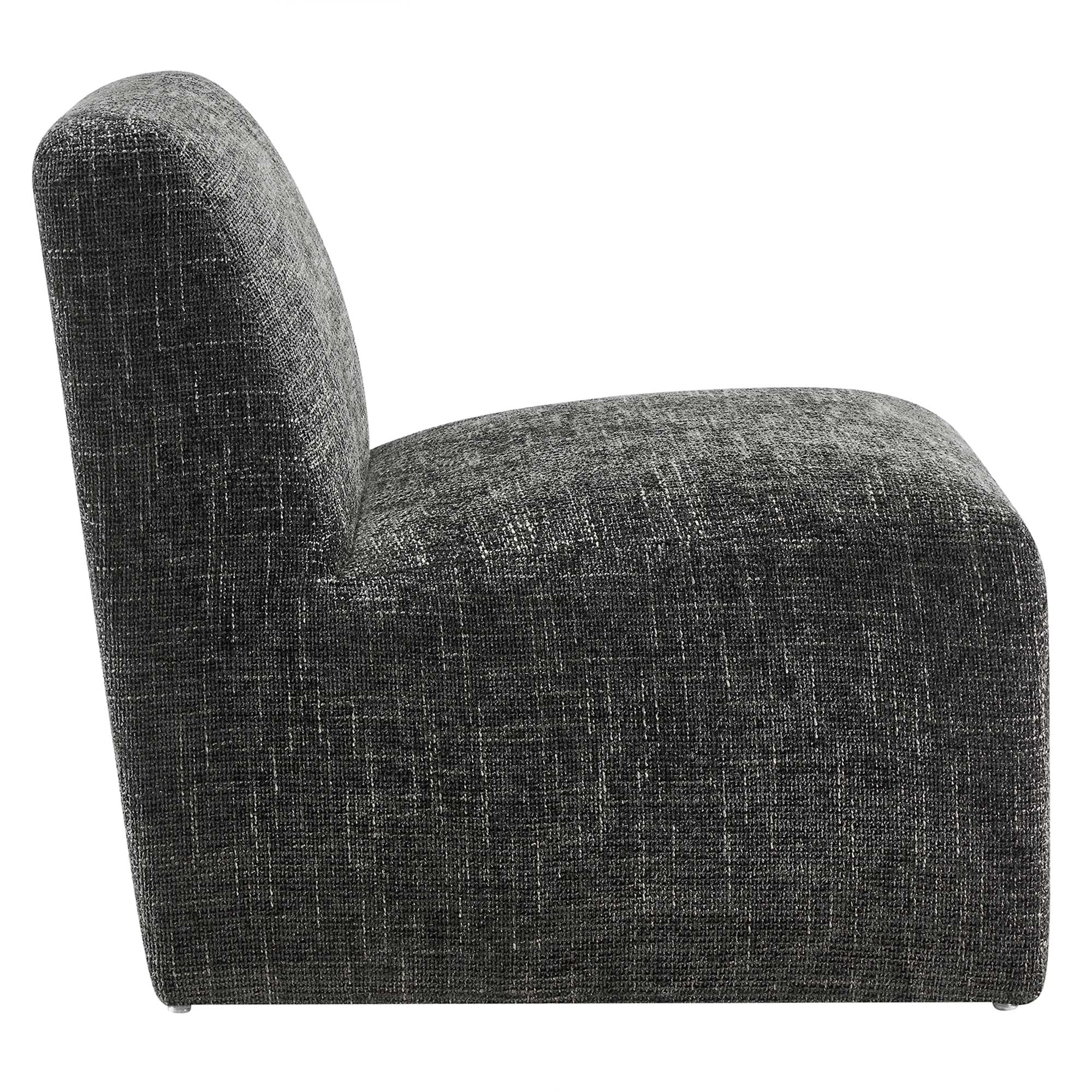 Amita Chenille Upholstered Accent Chair, Carbon Black