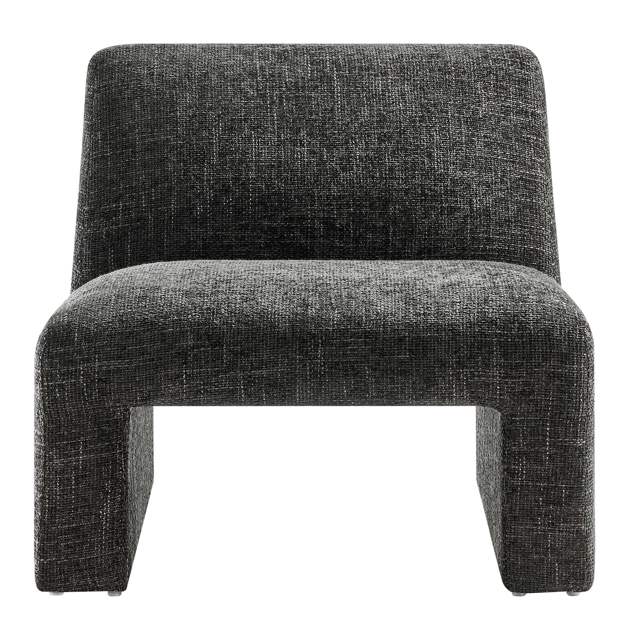 Amita Chenille Upholstered Accent Chair, Carbon Black