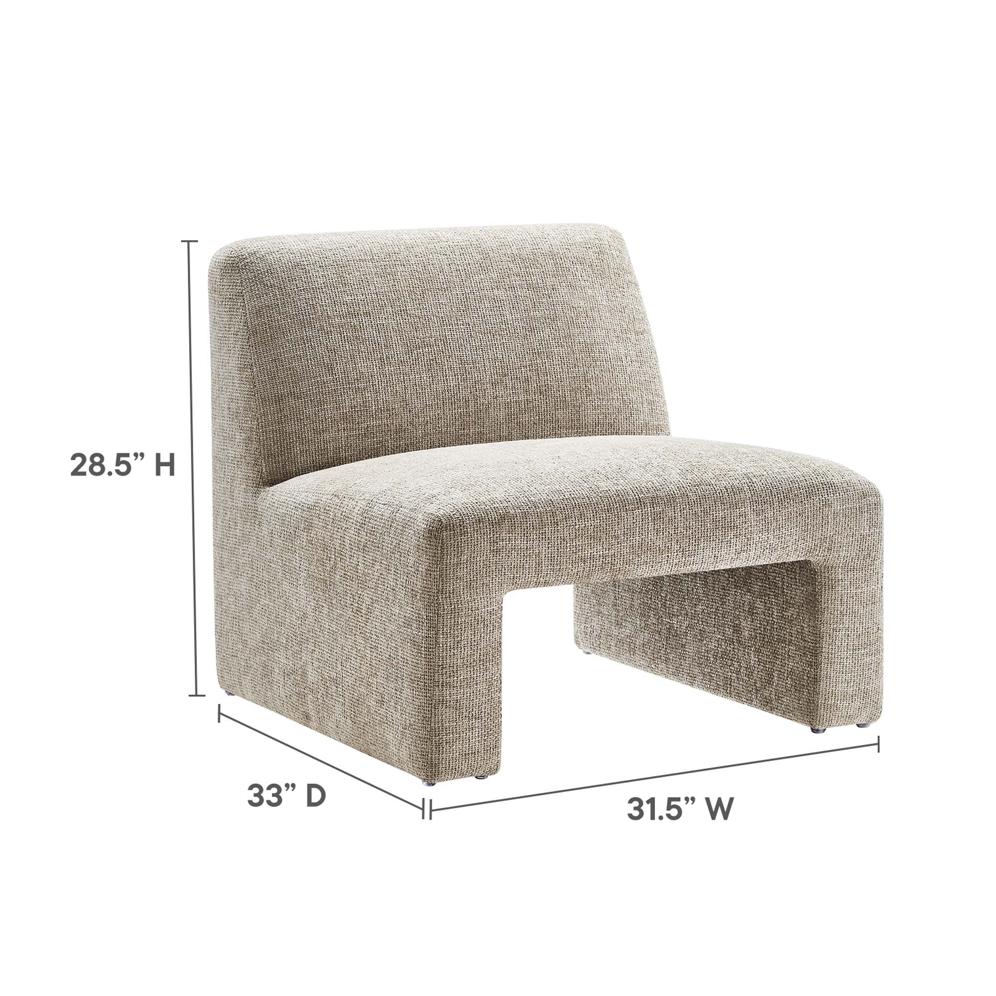 Amita Chenille Upholstered Accent Chair, Khaki