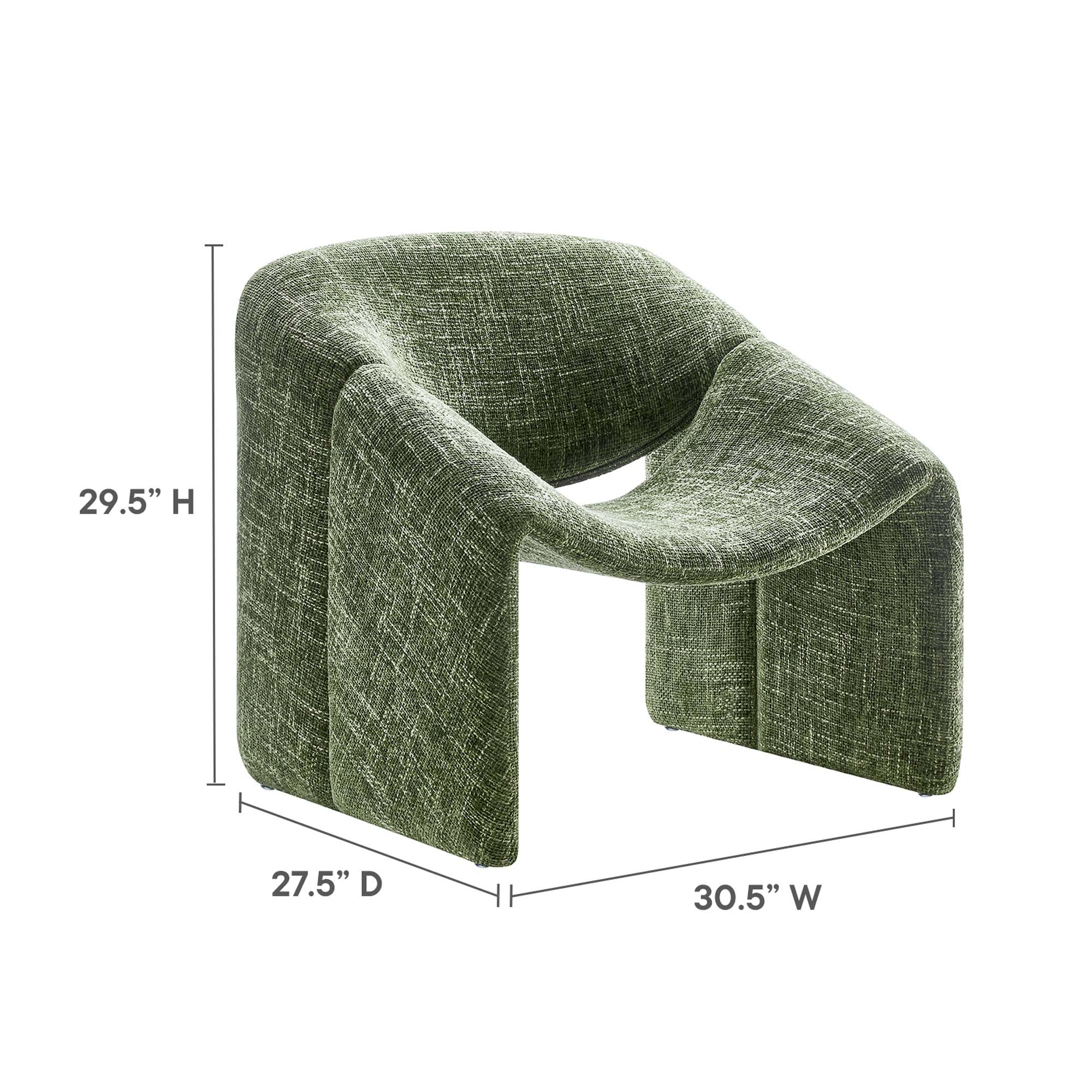 Vivi Chenille Upholstered Accent Chair, Basil